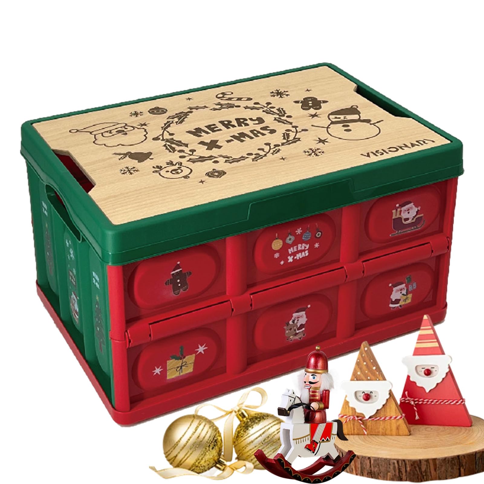 Scatola di immagazzinaggio di ornamenti natalizi, scatola organizzatrice | di immagazzinaggio decorazione ornamenti natalizi, scatola di immagazzinaggio di Natale, attraente scatola organizzatrice con