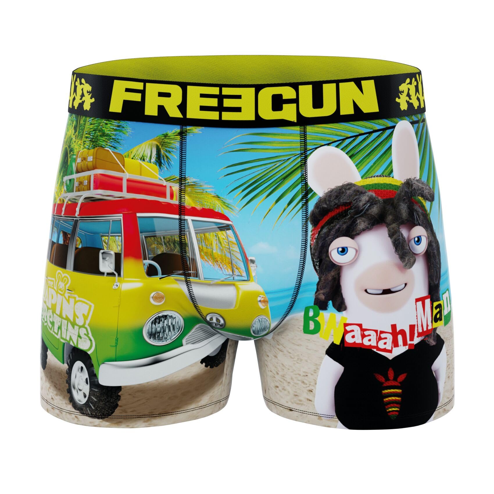 Freegun Boxer Homme Lapins Crétins, Caleçon Homme (Lot de 4)