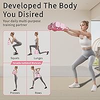 Vista 7 de Juego de pesas rusas ajustables, juegos de pesas rusas 4 en 1 (5.5 libras, 7.7 libras, 9.9 libras, 12.1 libras) para mujeres, juego de 2 mancuernas