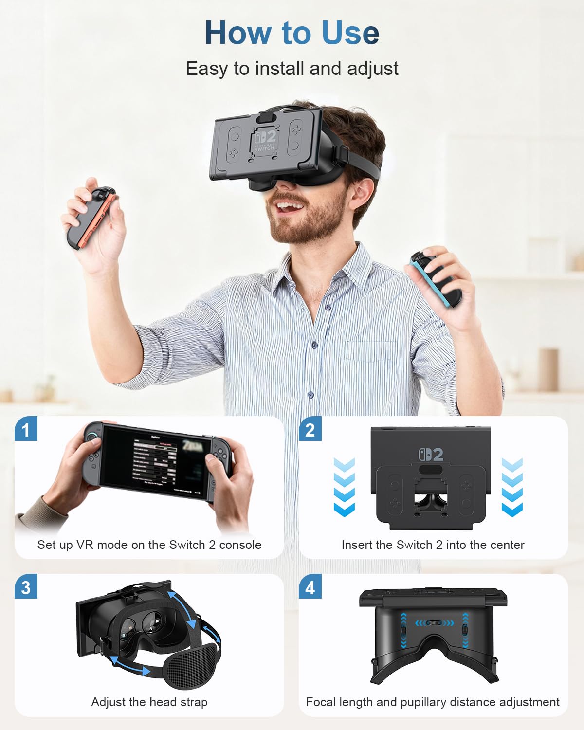 VR Headset for Nintendo Switch 2 (2025), Switch 2 Virtual Reality