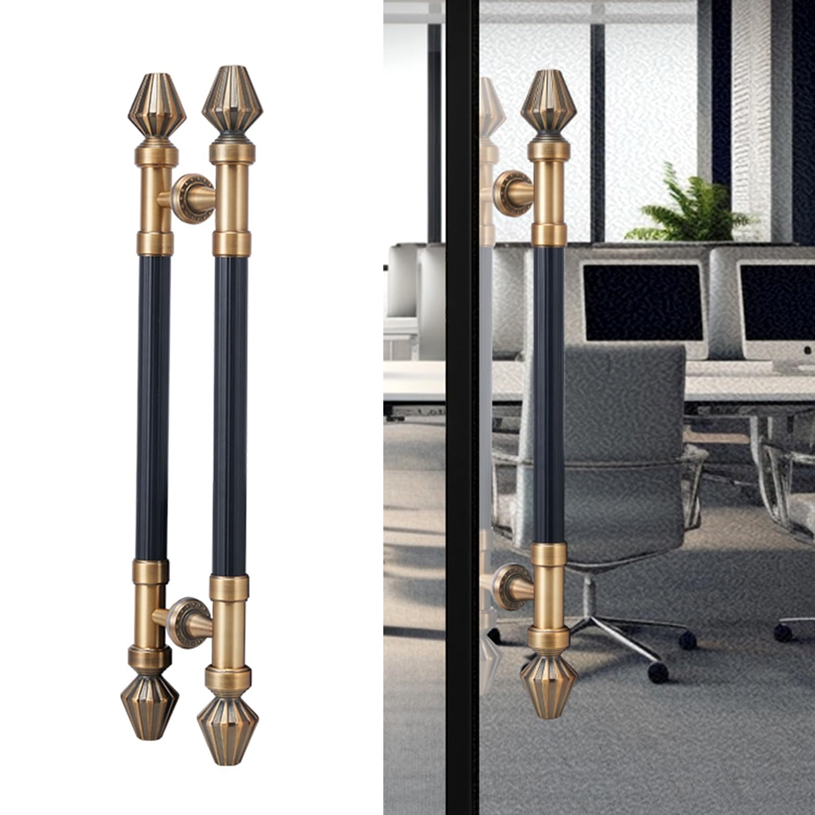 Poignée de porte de grange et verre pour sublimer votre salon de style européen