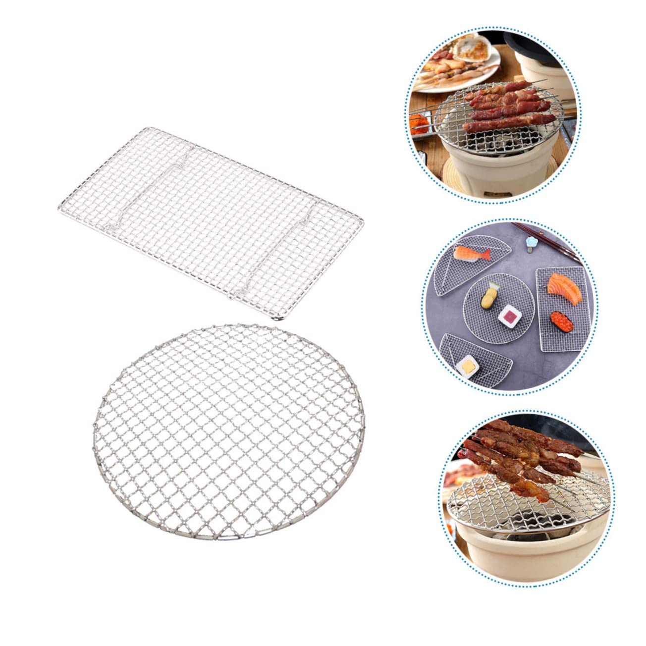 Grillmatte, 2er-Pack Silber for Outdoor-Camping in verschiedenen Größen