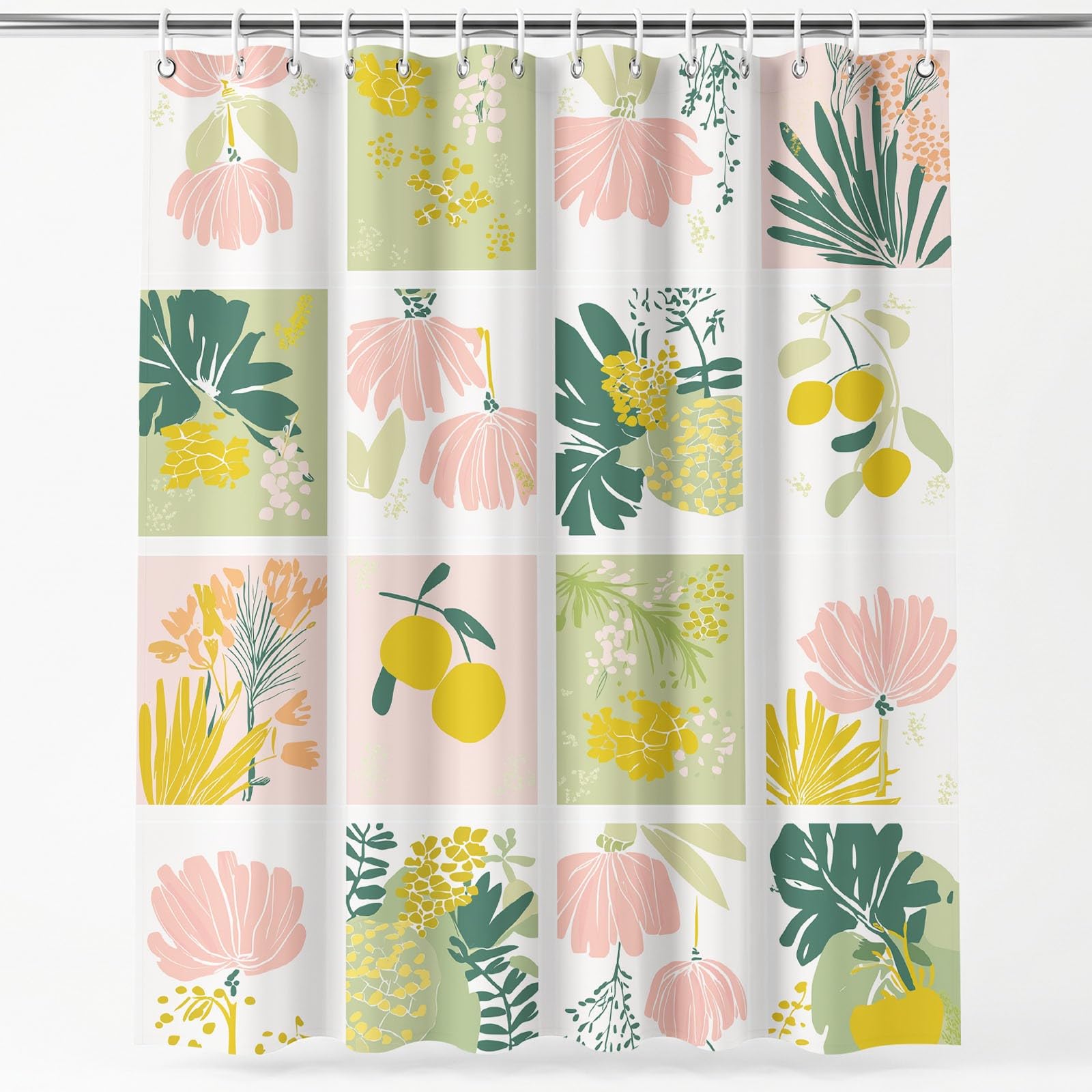 Rideau de douche moderne en polyester lavable style campagne pour baignoire