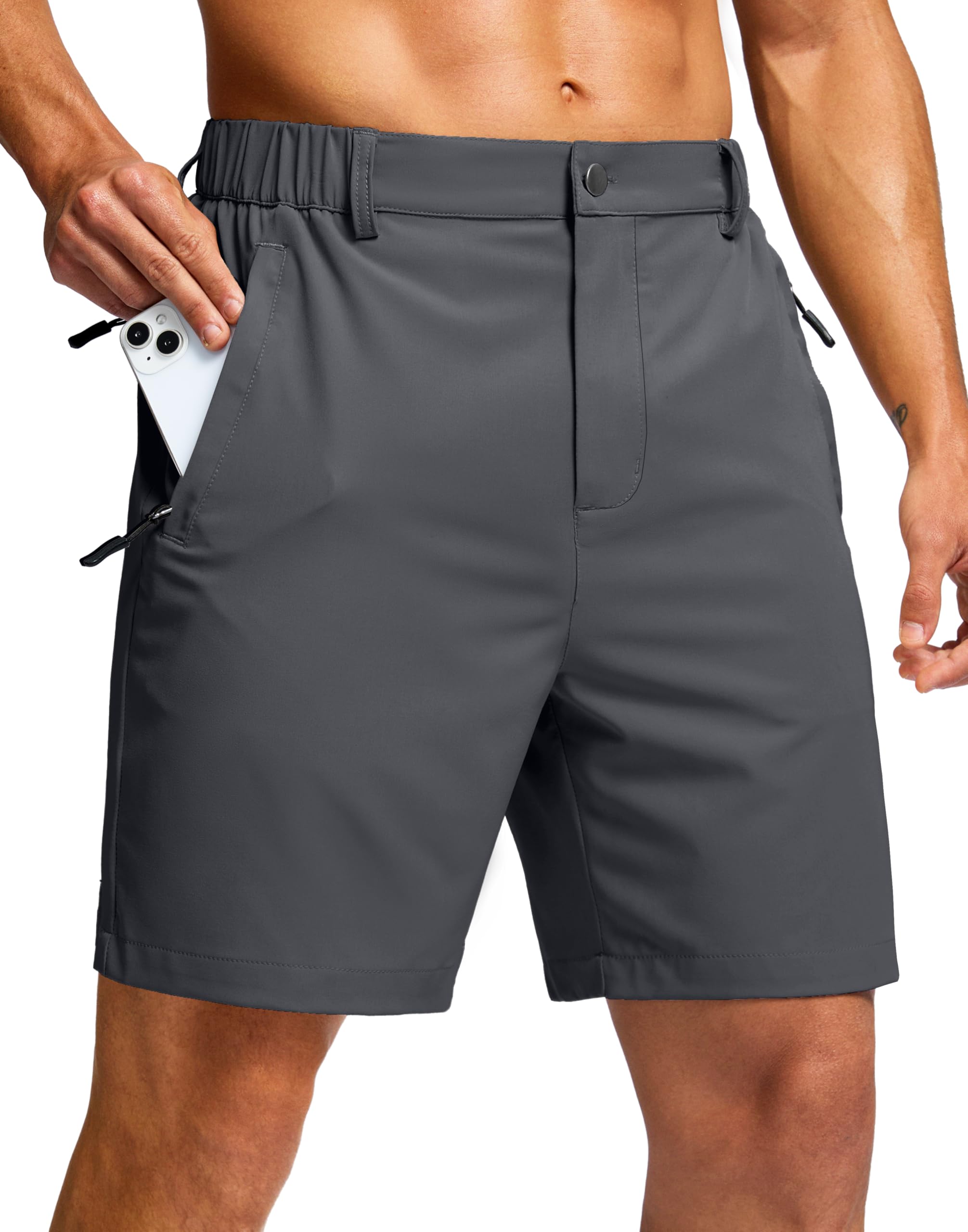G Gradual Mens Shorts 7 5 9 Lightewight Casual Shorts for Men Hiking Golf Shorts with 3 Zipper