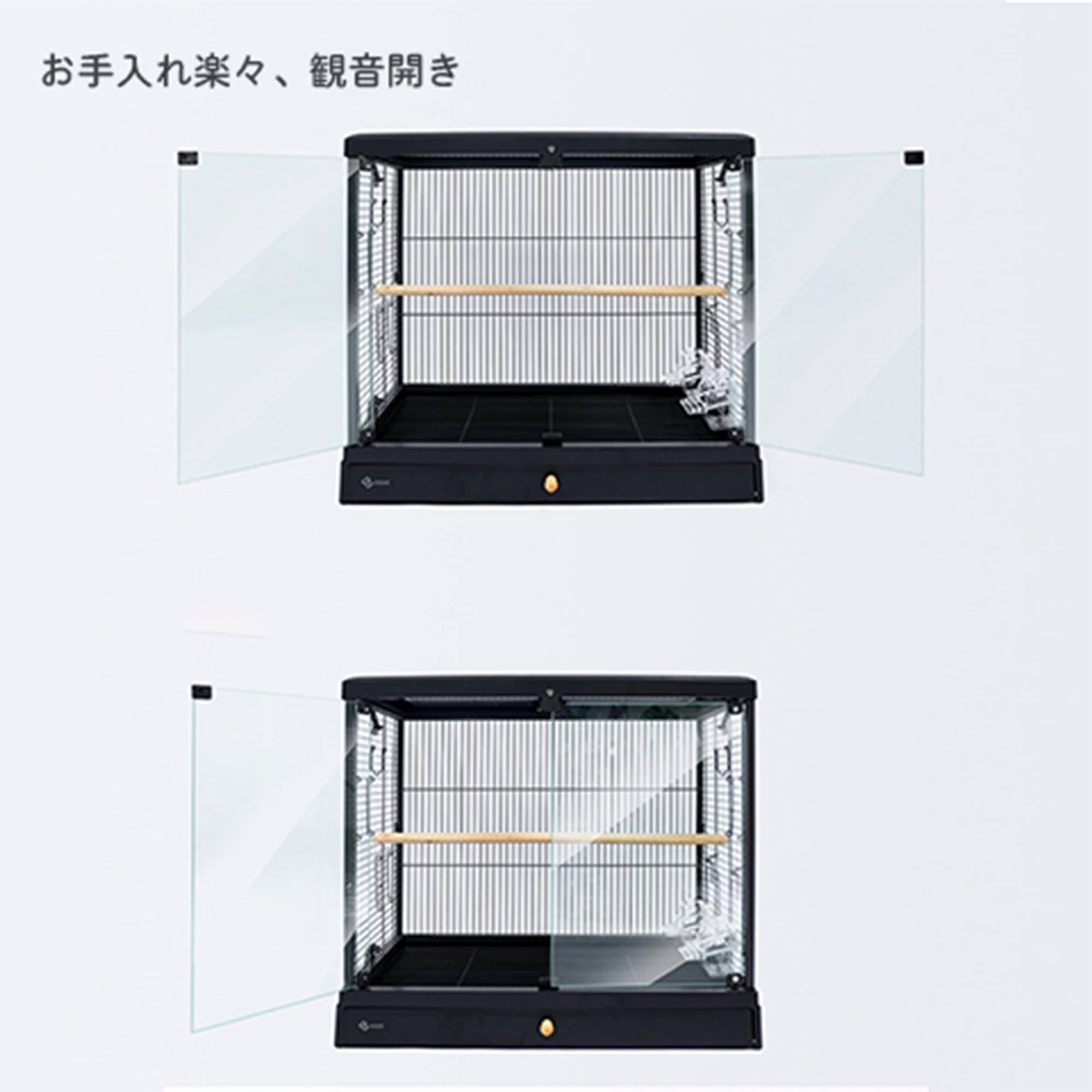 Amazon | インコケージ ガラスケージ M ホワイト』バードケージ
