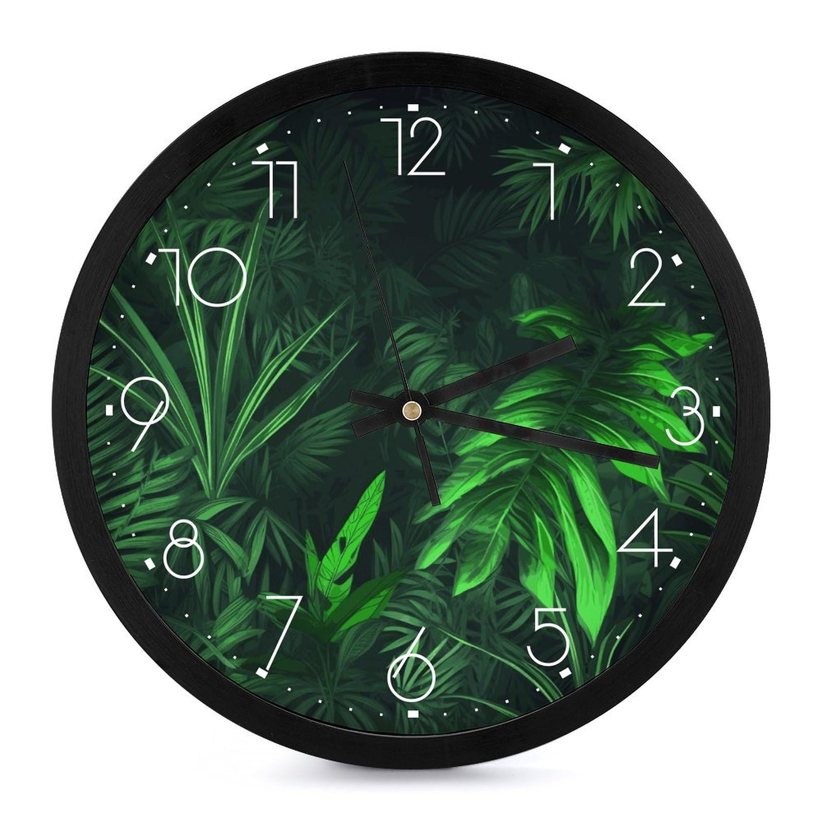Horloge murale verte moderne et silencieuse de 25,4 cm au design épuré