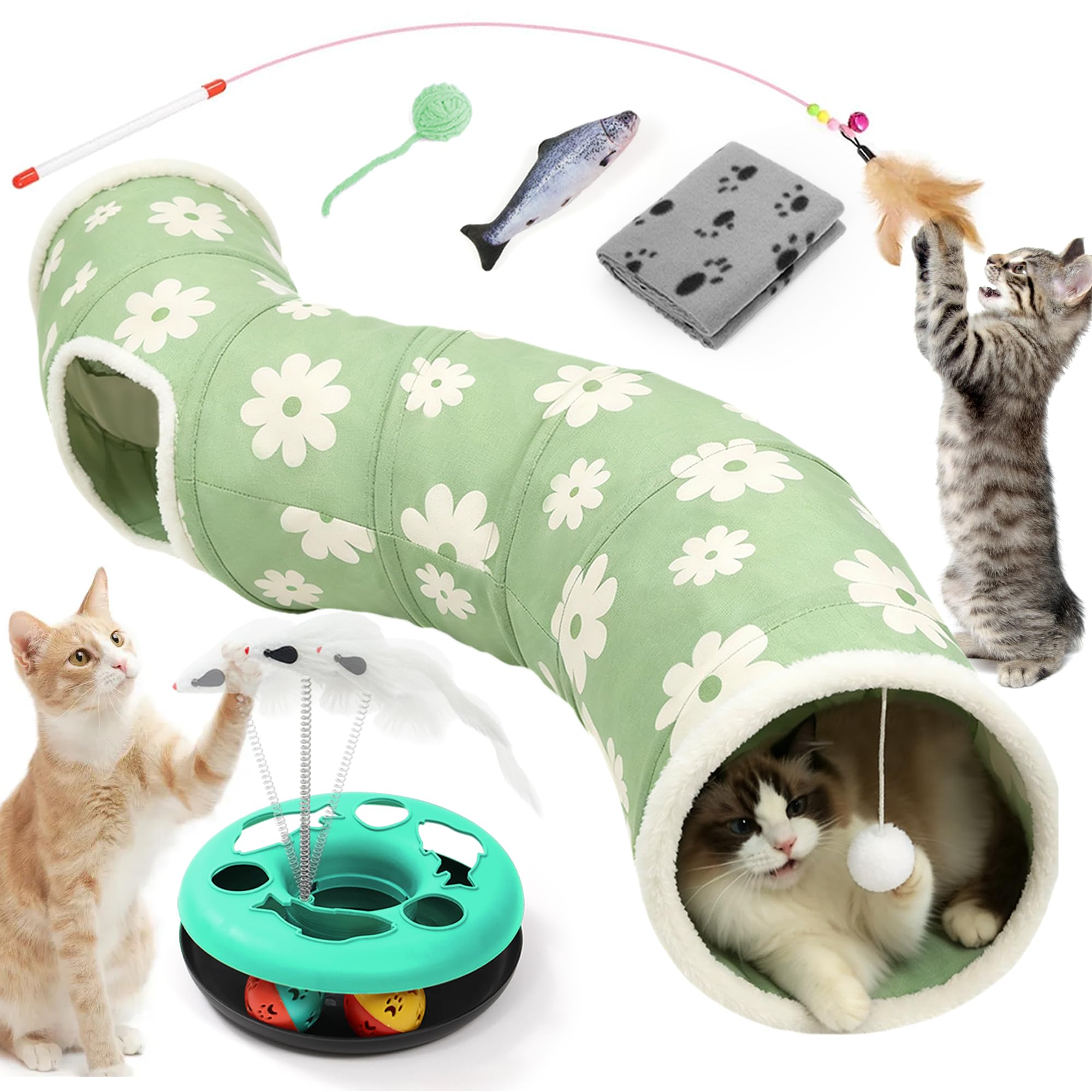 Cat Tunnel Cat Toys for Indoor Cats Adult, Kitten Toys for Boredom