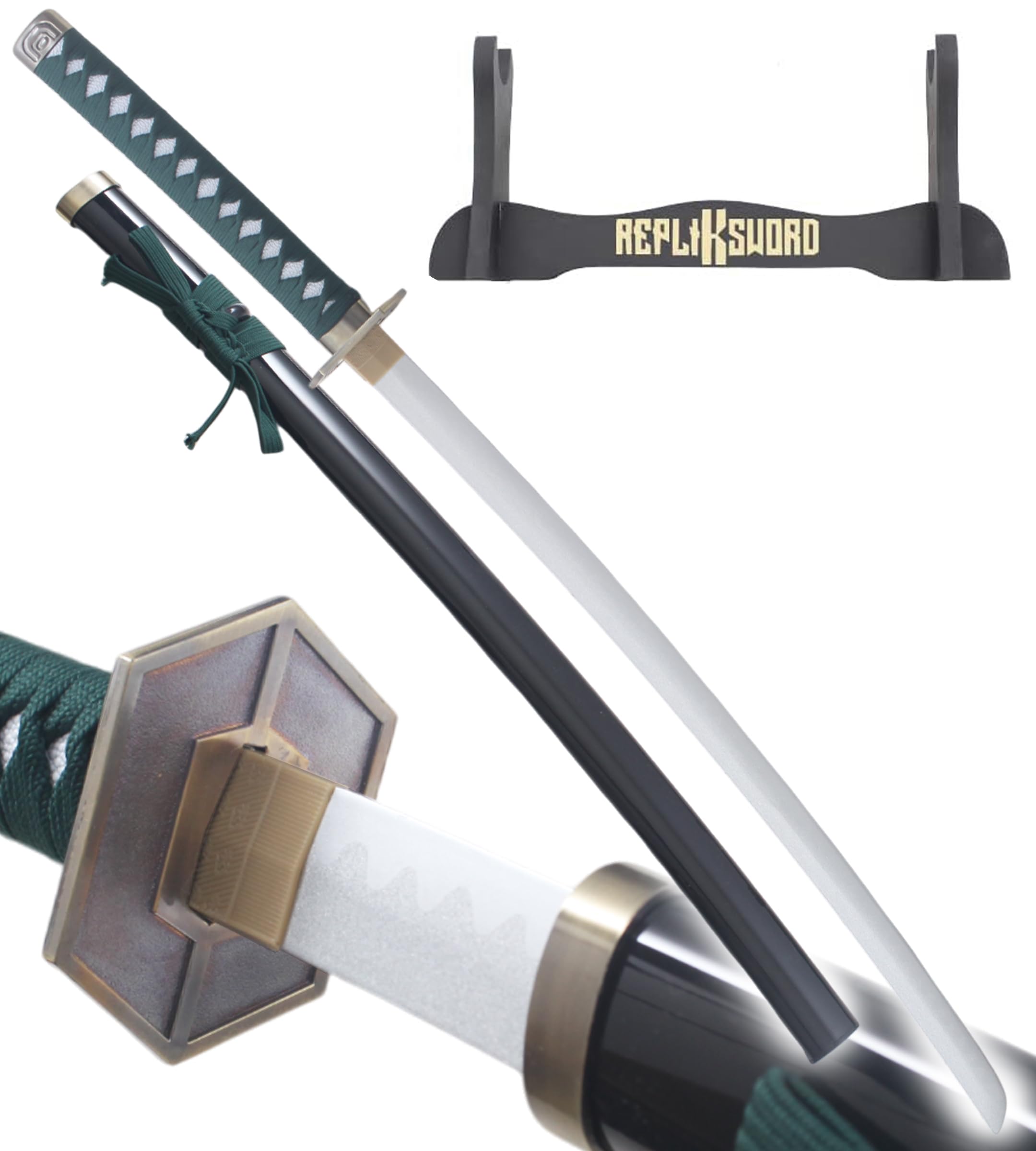 Katana Aizen en Bois Lame Sabre Epee Zanpakuto Decoration Cosplay