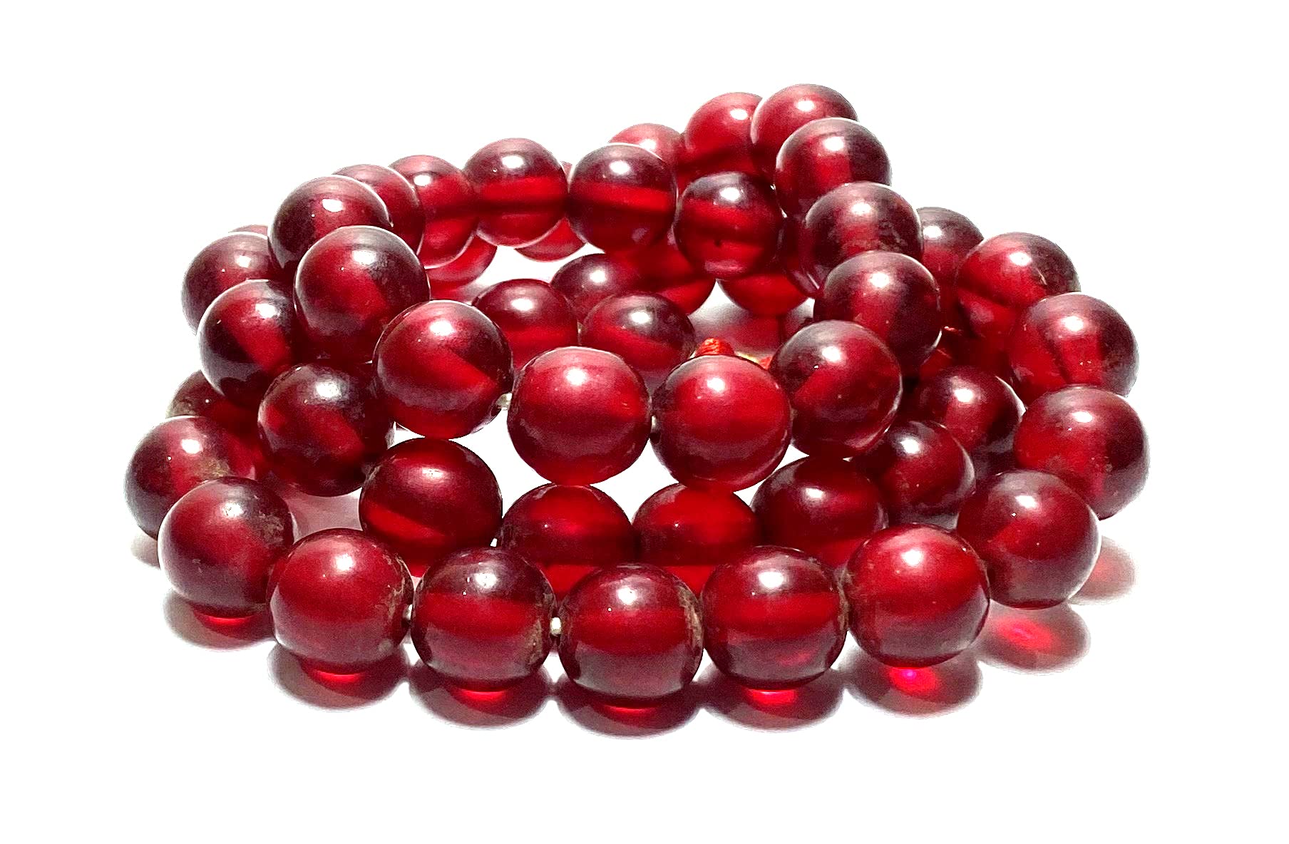 100% Natural AAA+ Certified 54 + 1 Big Stone Red Baltic Amber Mala Or Laal Amber Stone Beads Mala for Migration Pain Relief with Lab Certificate (Big Size Beads Between 11 MM to !4 MM)-image-36