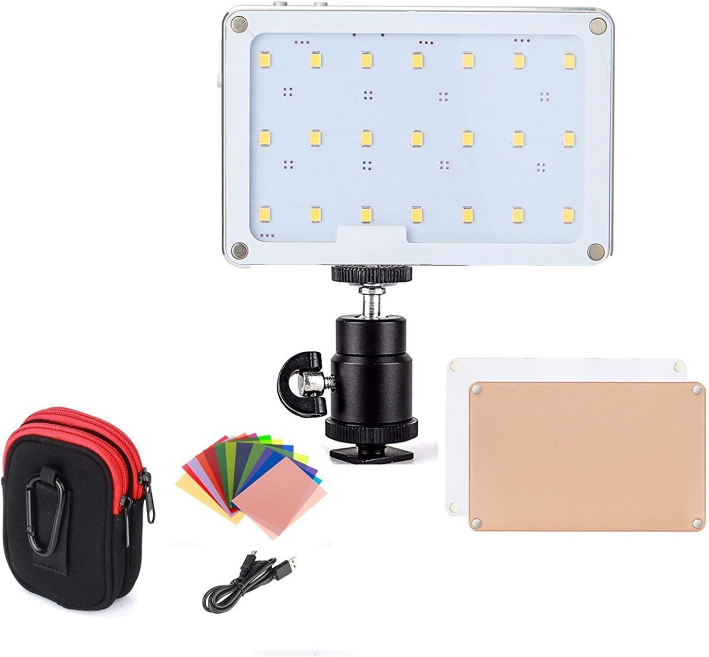 LED Video Light, SOKANI X21 Pocket-Sized Daylight OLED Screen Build-in 1600mAh Battery Lighting Video LED for Camera DSLR Sony, Nikon, Canon, iPhone, 21 Bulbs Great for Video Vlogging Selfies