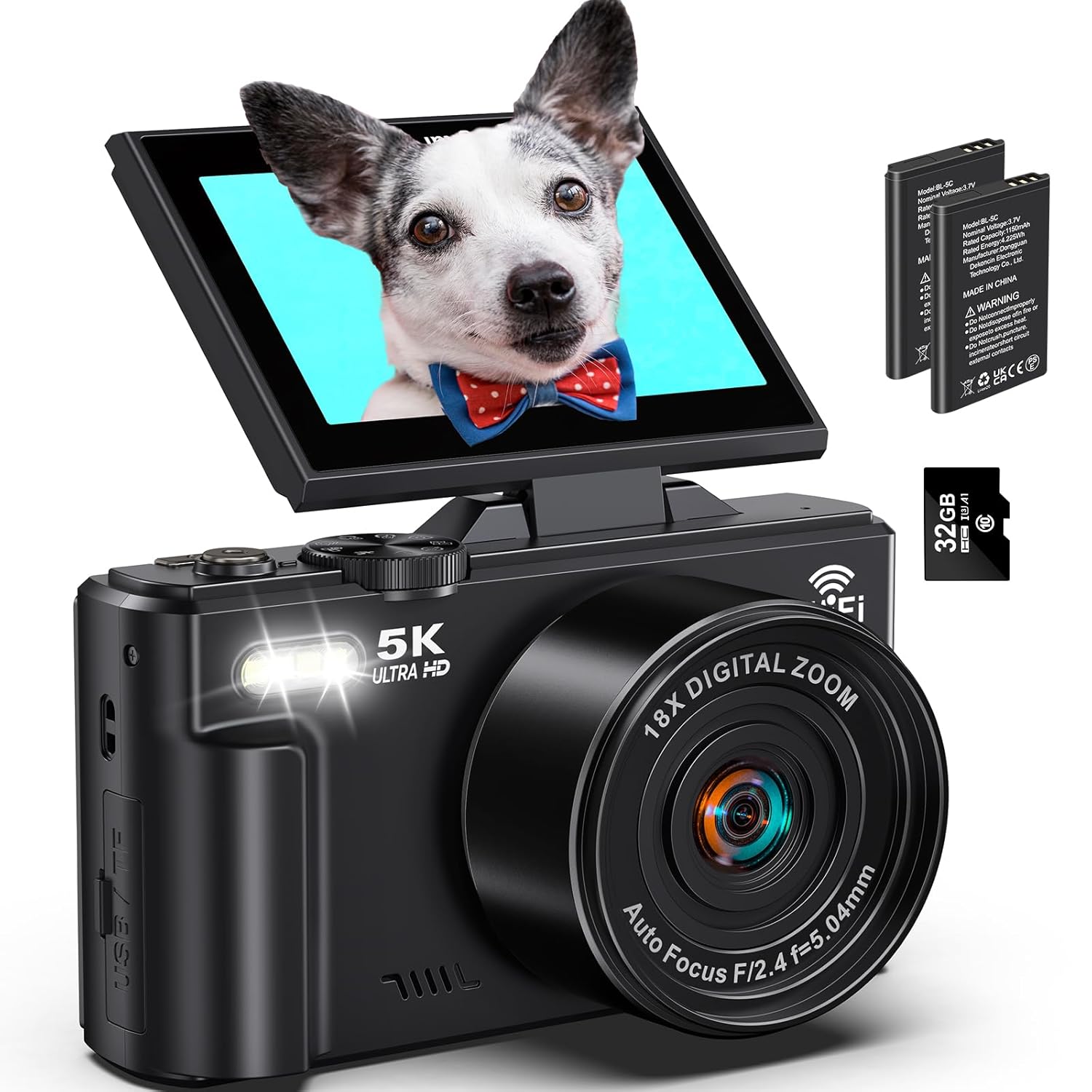 Digital Cameras for photography 5k – 72MP Vlogging Camera for youtube WiFi – UHD Autofocus vlog 3″ 180° Flip Screen with 18X Zoom – Travel youtube Camera Compact with 32GB SD Card, 2 Batteries Digital Cameras for photography 5k – 72MP Vlogging Camera for youtube WiFi – UHD Autofocus vlog 3″ 180° Flip Screen with 18X Zoom – Travel youtube Camera Compact with 32GB SD Card, 2 Batteries