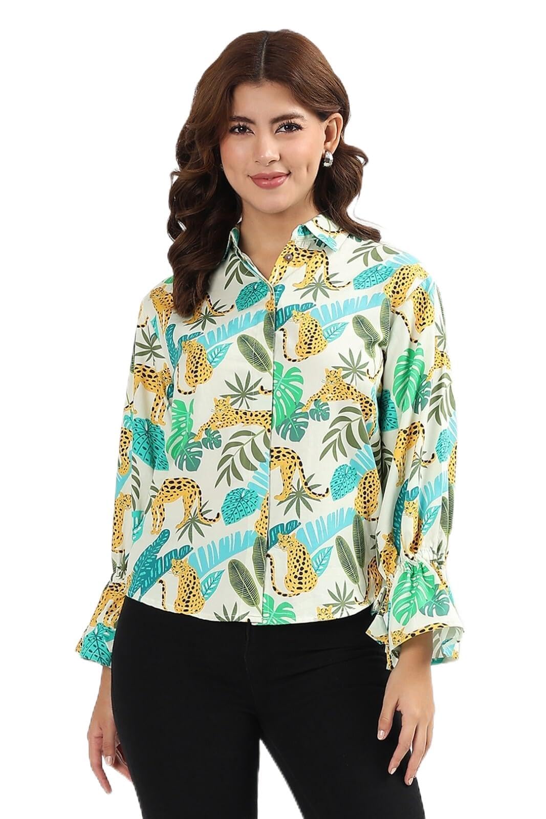 Cotton-Full Sleeves-Tropical Safari Feeding Shirt - Pearl White-image-40