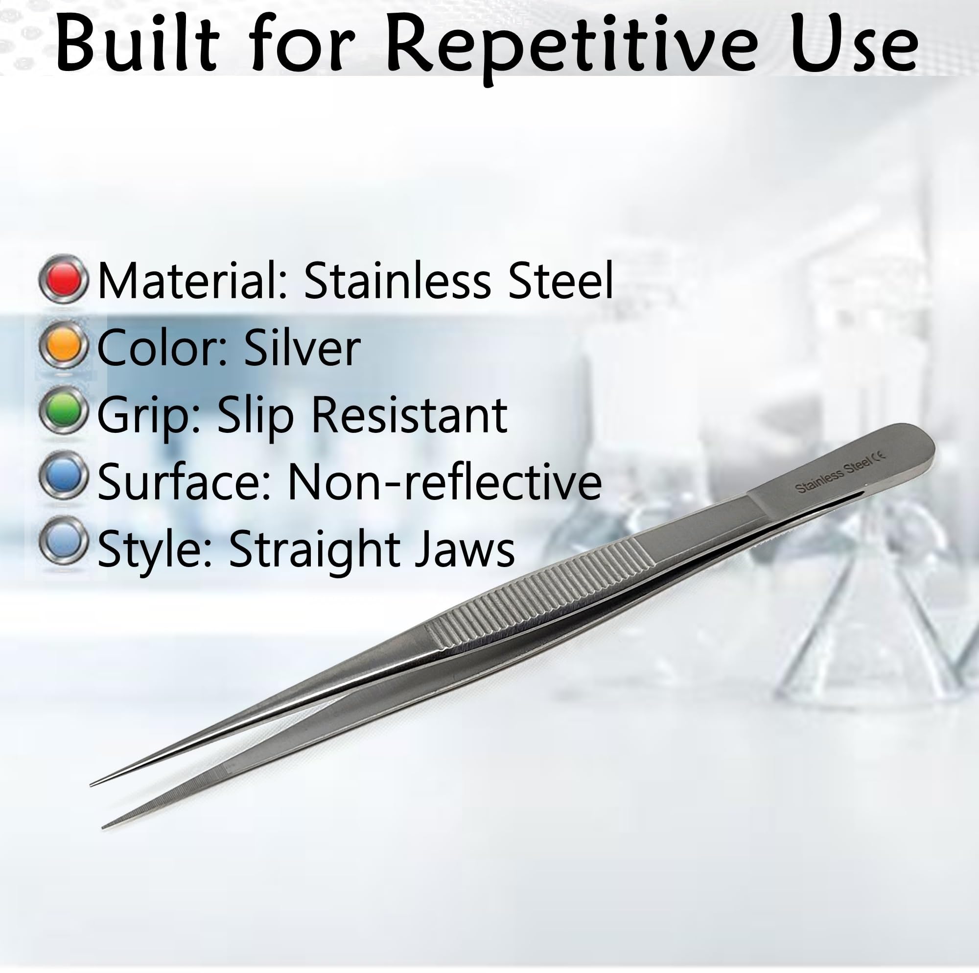 Precision Serrated Tweezers Multifunction Lab Forceps Made of
