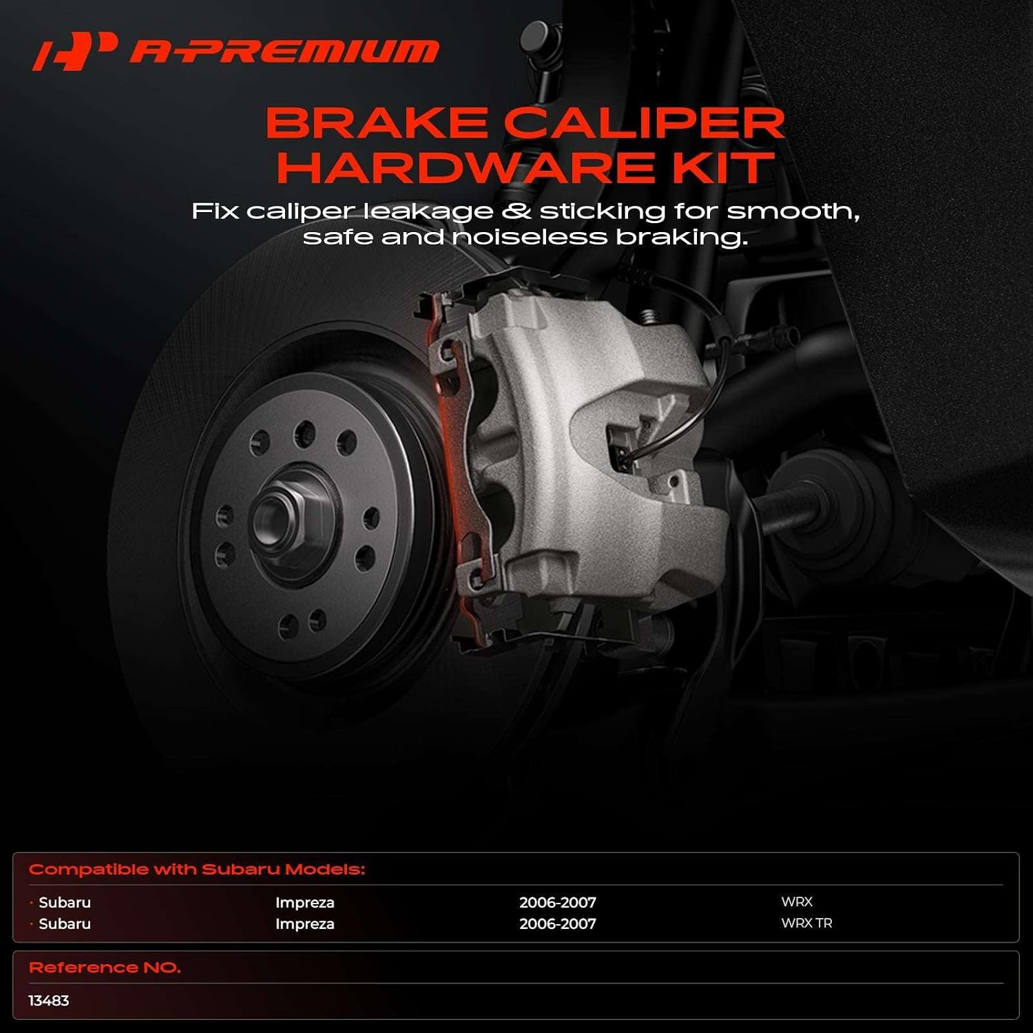 A-Premium Front Side Disc Brake Hardware Kit Compatible with Subaru Models image 2