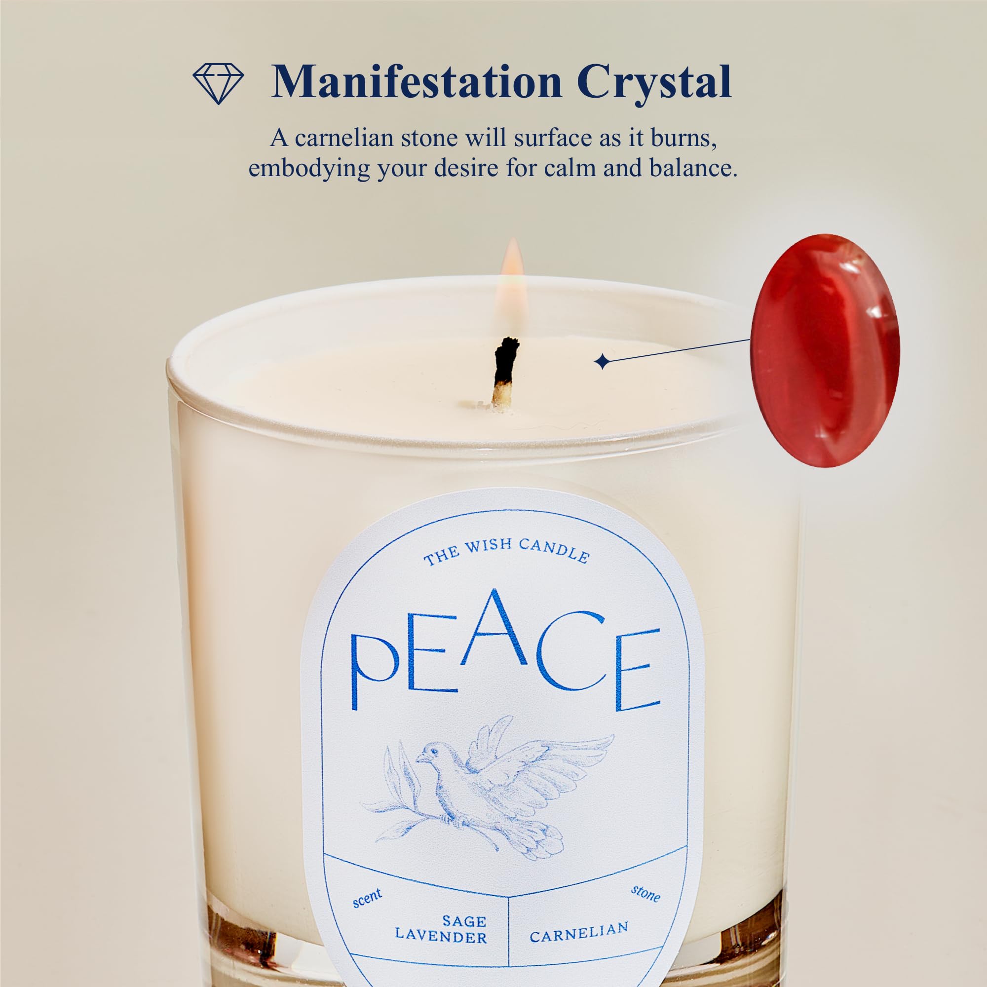 Vela Wish – Peace – por Birthdate Co. – 8.5 onzas