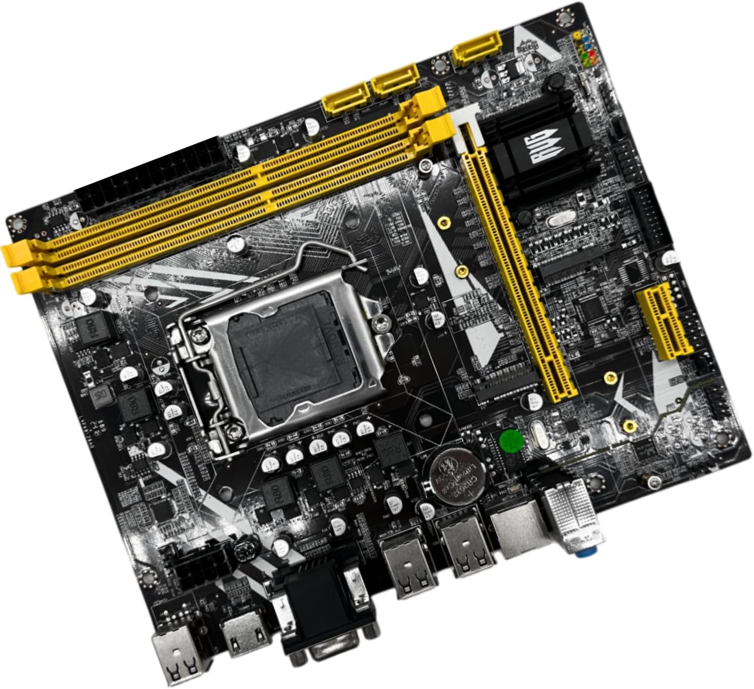 Angled view of the NANU SHOP LGA1155 Motherboard