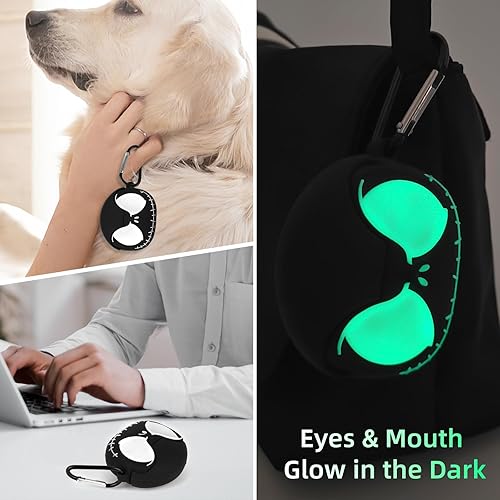 Miniatura 5 de Funda compatible con Apple AirPods Pro  Pro de 2 generación con kit de limpieza ojos que brillan en la oscuridad, funda de silicona suave 3D