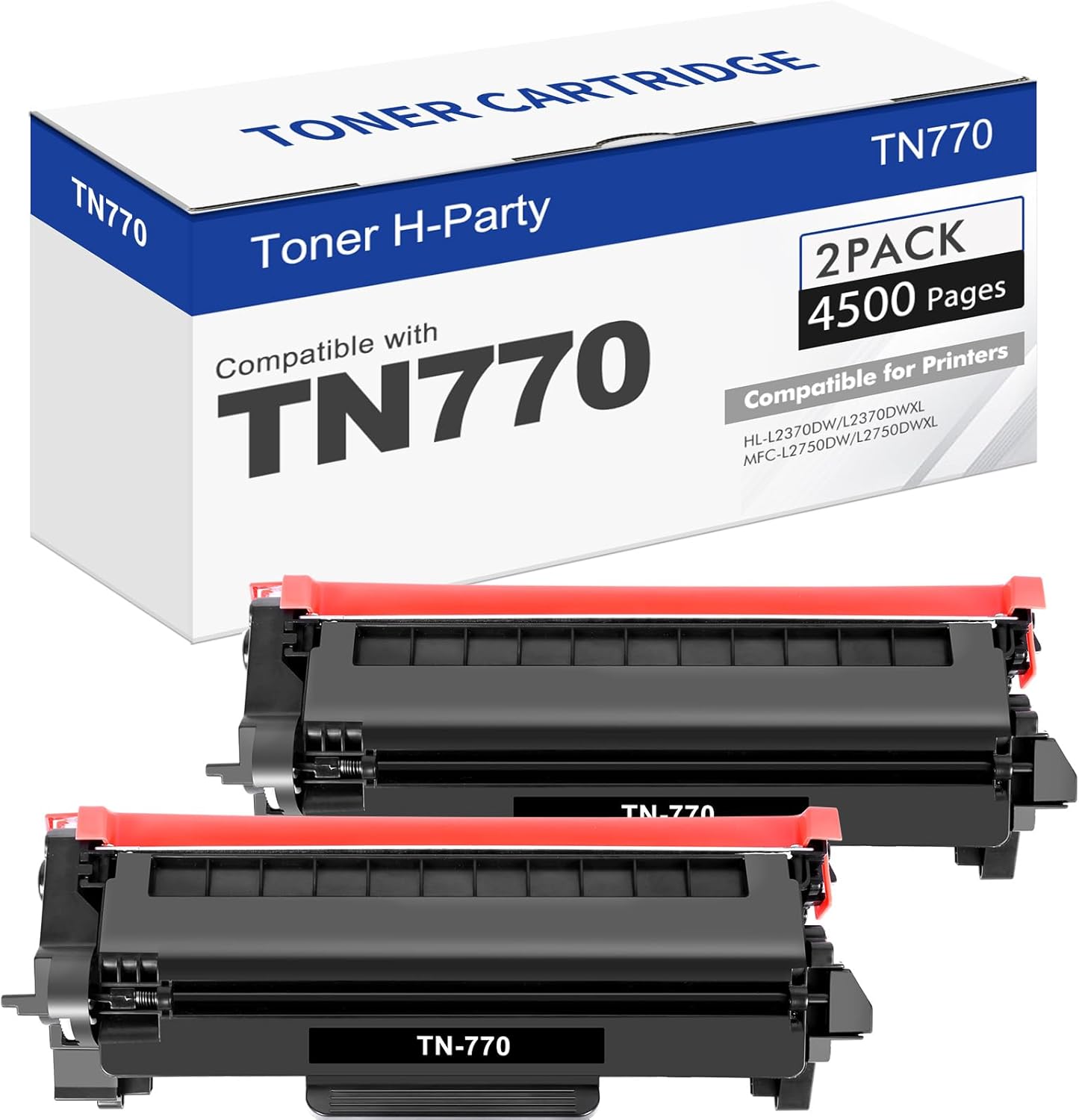 TN-770 TN770 Toner Cartridge Super High Yield Black 2-Pack Compatible for Brother TN-770 TN-770 TN 770 Toner Cartridge for MFC-L2750DW MFC-L2750DWXL HL-L2370DW HL-L2370DWXL Printer