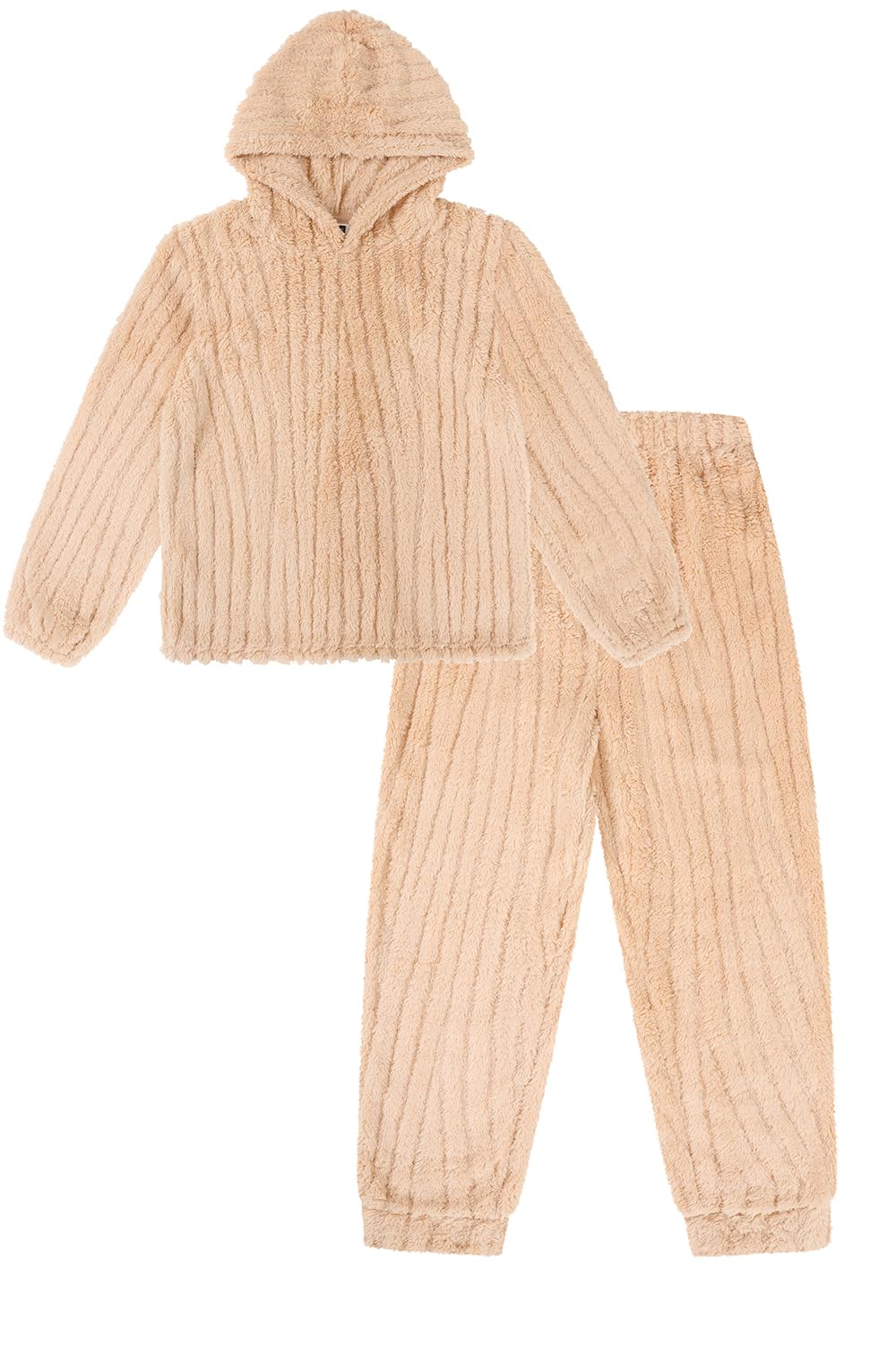 Thepyjamafactory Women's Brown Stripe Jaquard Fleece Lounge Set Pyjamas (22-24)