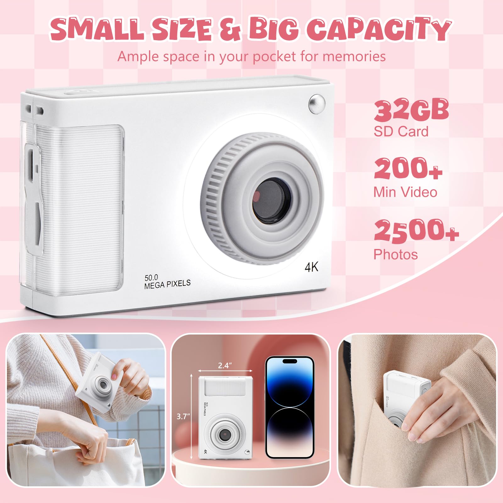 Amazon.co.jp: Digital Camera, FHD 1080P Kids Camera with 32GB Card