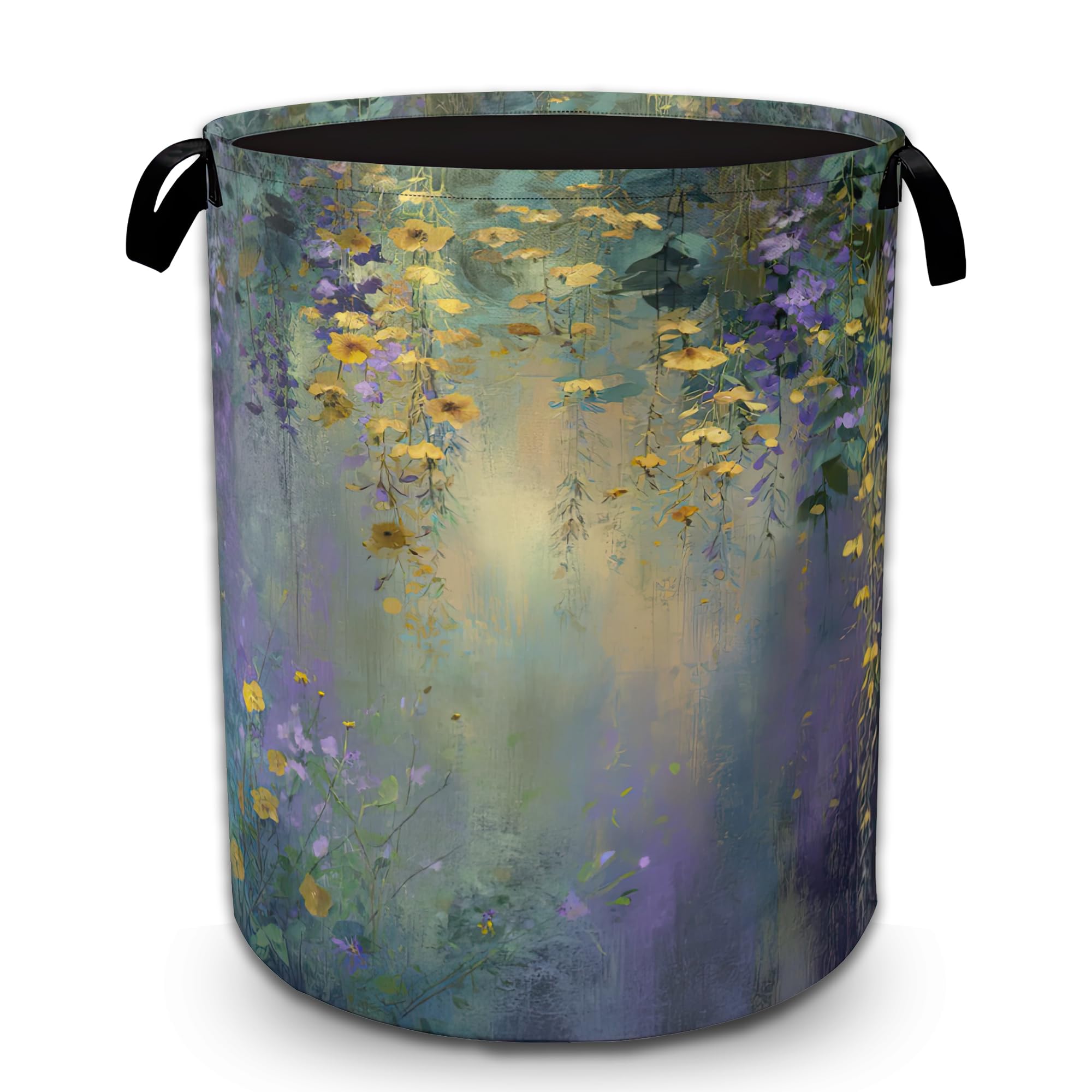 Bilangce Girls Watercolor Floral Laundry Hamper Laundry Basket Waterproof Collapsible Storage Bin For Bedroom Bathroom Kids Nursery Toy Clothes Organizer Baskets