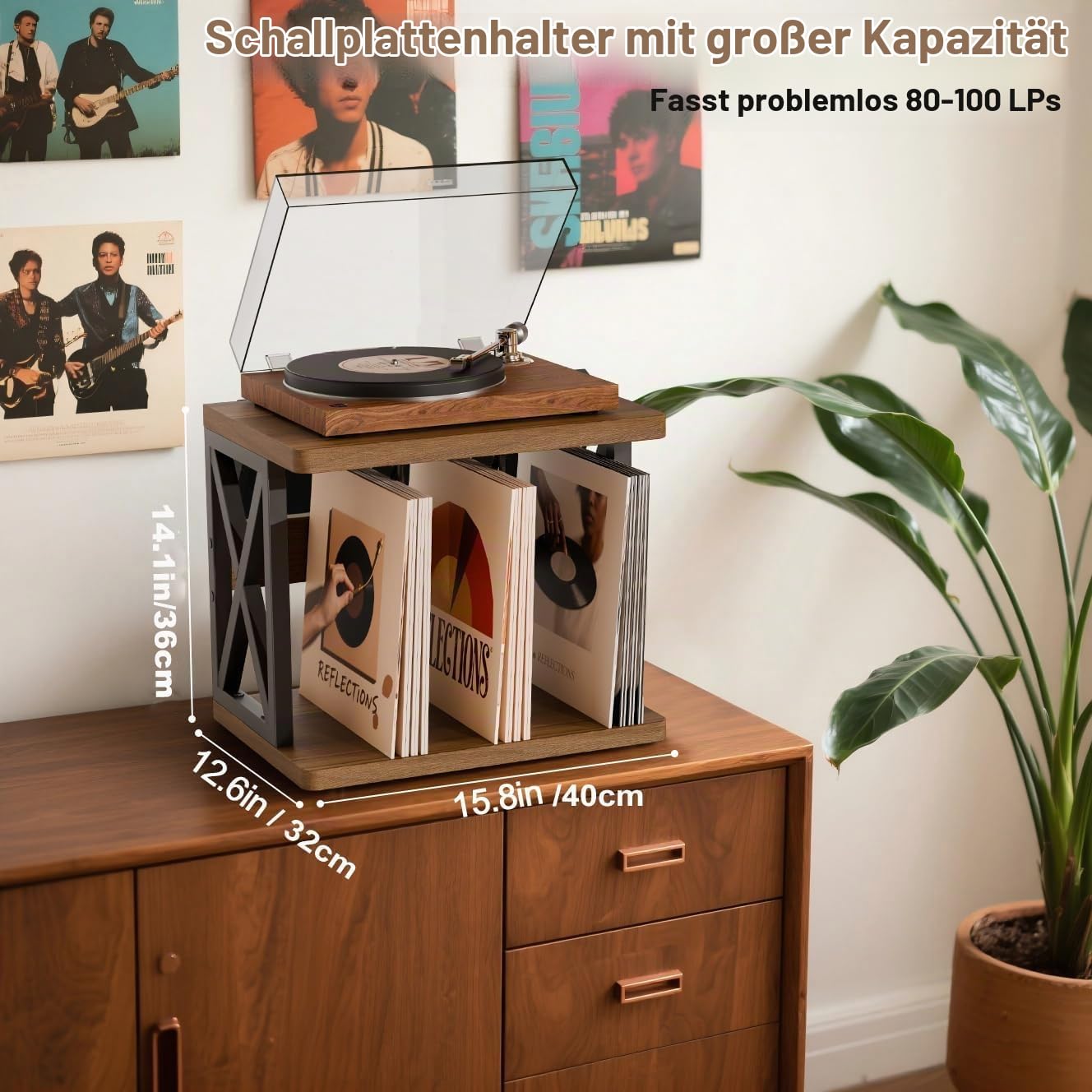 Schallplatten Aufbewahrung Schallplattenständer Plattenspieler-Ständer