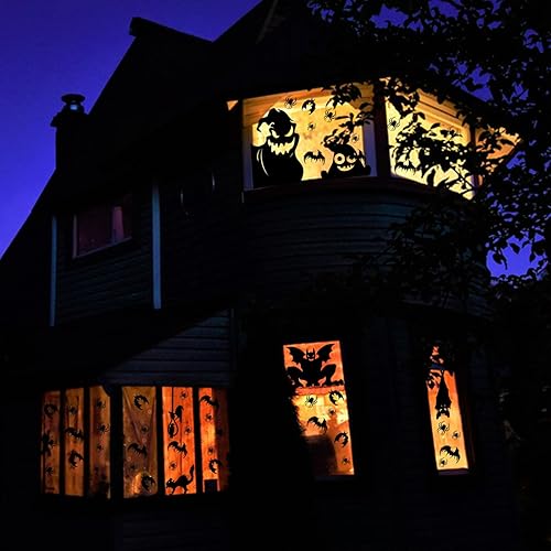 Miniatura 6 de FOIMAS Adhesivo para ventana de Halloween, silueta de monstruo espeluznante gigante, calcomanías para ventana de casa embrujada, decoración del