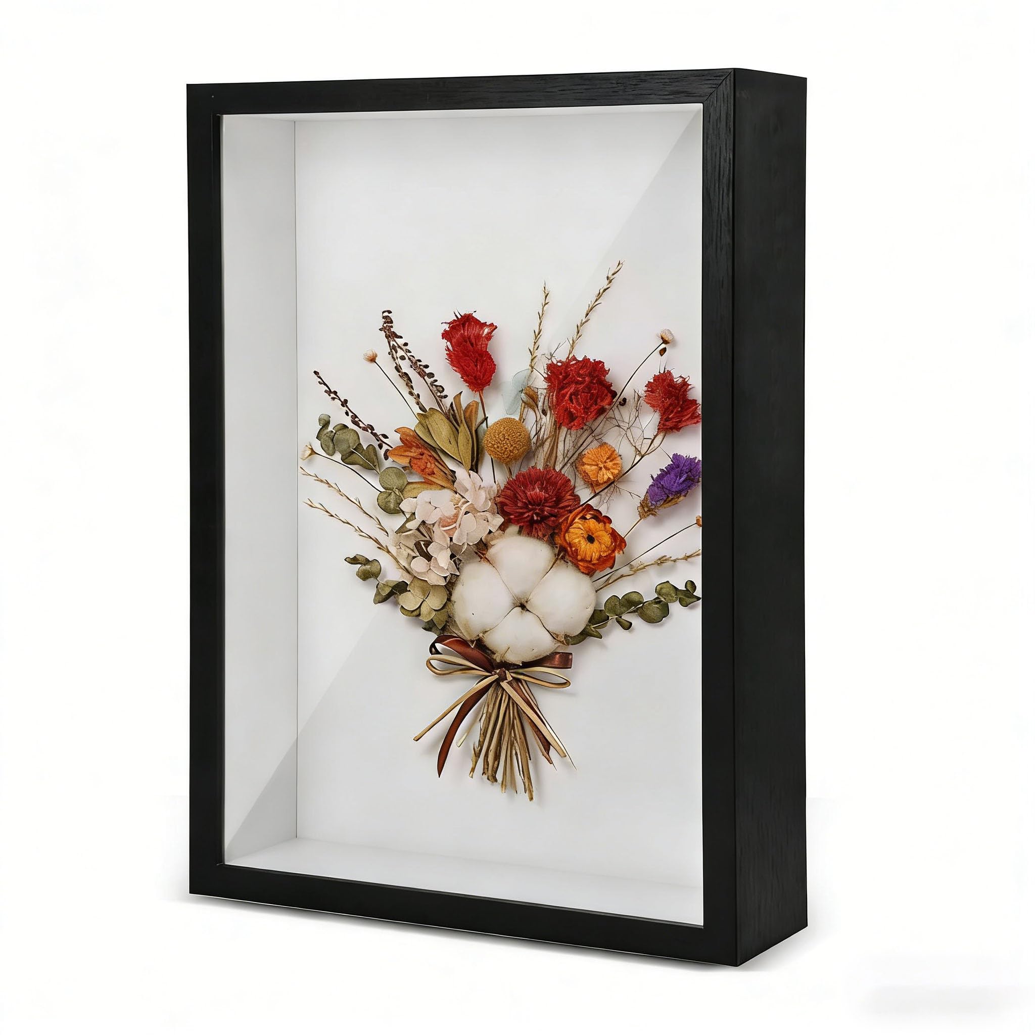Lpvvpez 23*28-Black 3D Shadow Box Frame, 23 X 28 X 3 Cm Deep Picture Frames Box Display, Wooden Deep Photo Frame Box For Crafts Memorabilia Flowers Tickets Medals (23*28Cm-Black)