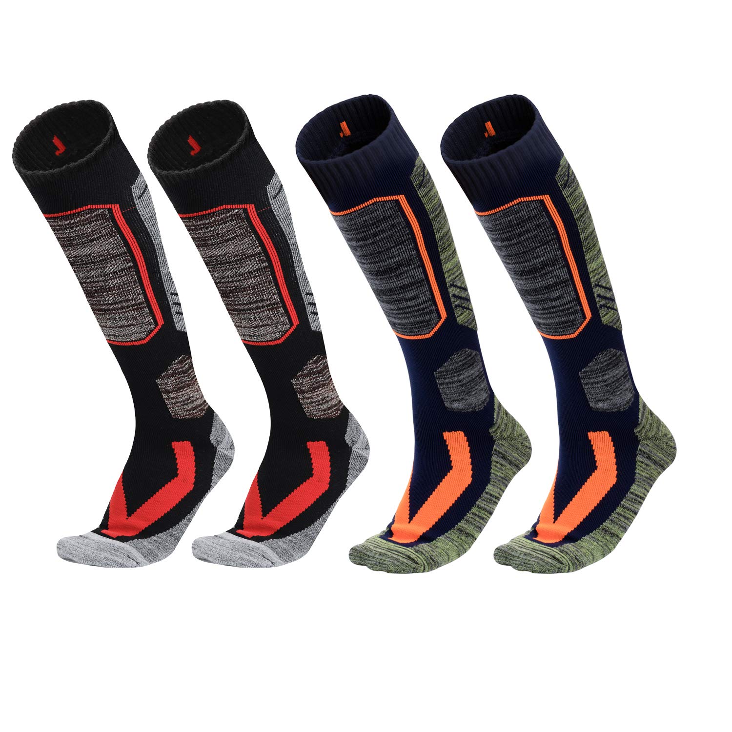 Opliy 2 Pairs Pack Knee High Unisex Thick Snow Ski Socks