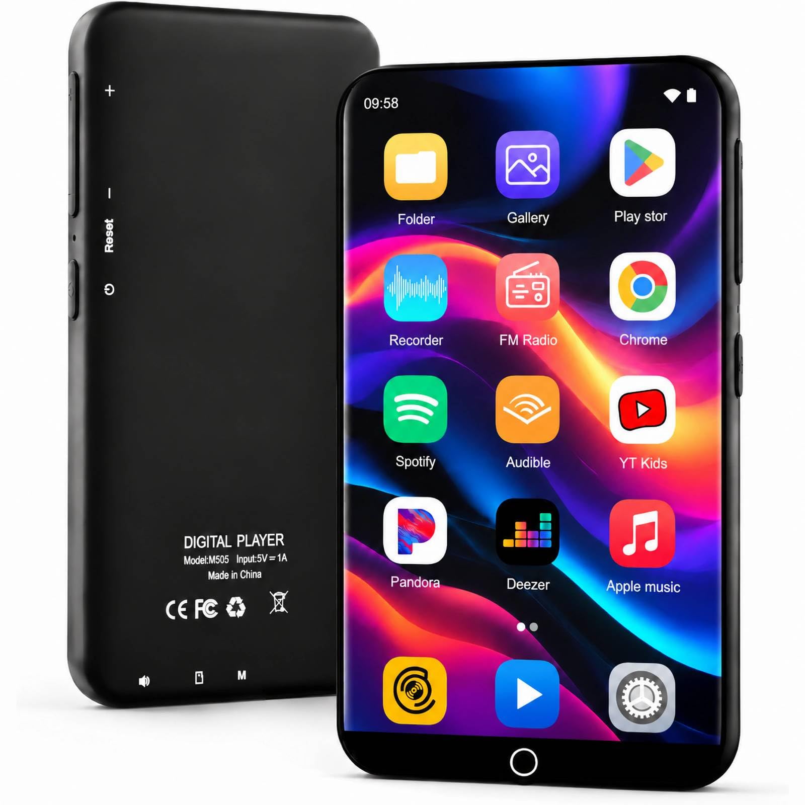 80GB MP3 Player with Bluetooth 5.0 and WiFi, Android Music Player with Spotify & Amazon Music, HiFi Lossless Audio Player with 4.0" HD Touchscreen, Supports 1TB Expansion, MP4 Video Player
