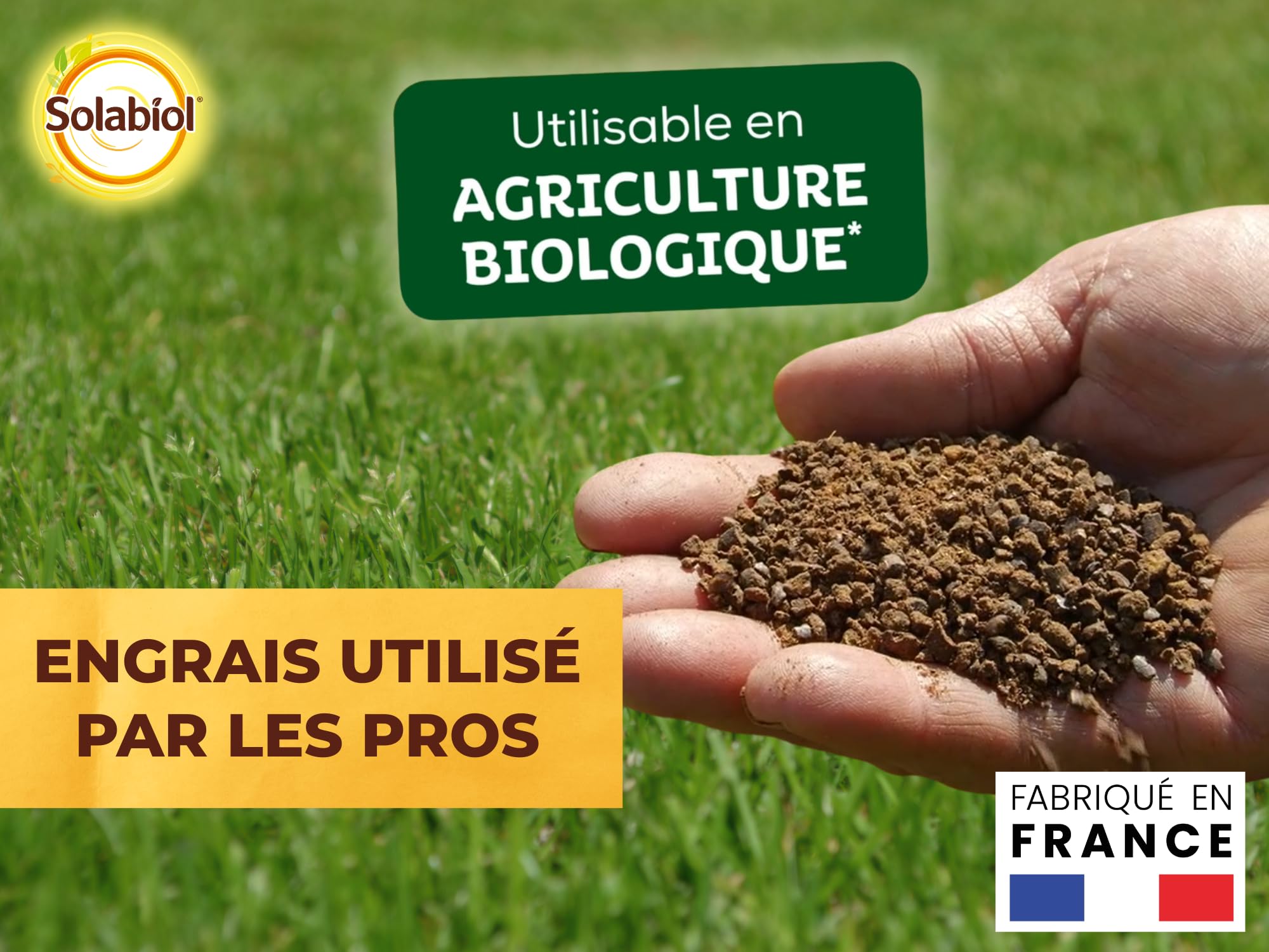 SOLABIOL Engrais Gazon 4 En 1 30Kg Jusqu'à 750m² Nutrion Longue Durée Effet Reverdissant