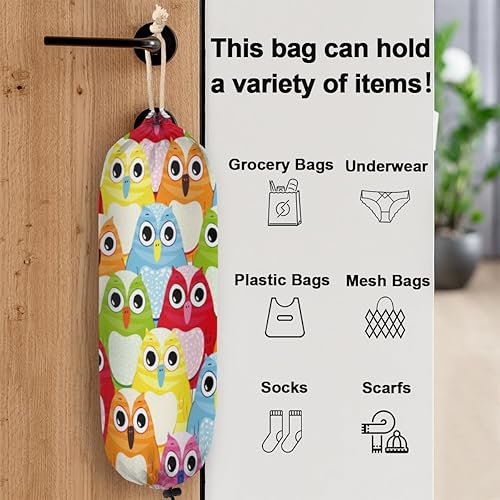 Miniatura 3 de Plastic Bag Holder Cute Owl Birds, Reusable Grocery Bag Holder, Hanging Plastic Bag Dispenser for Kitchen Decor