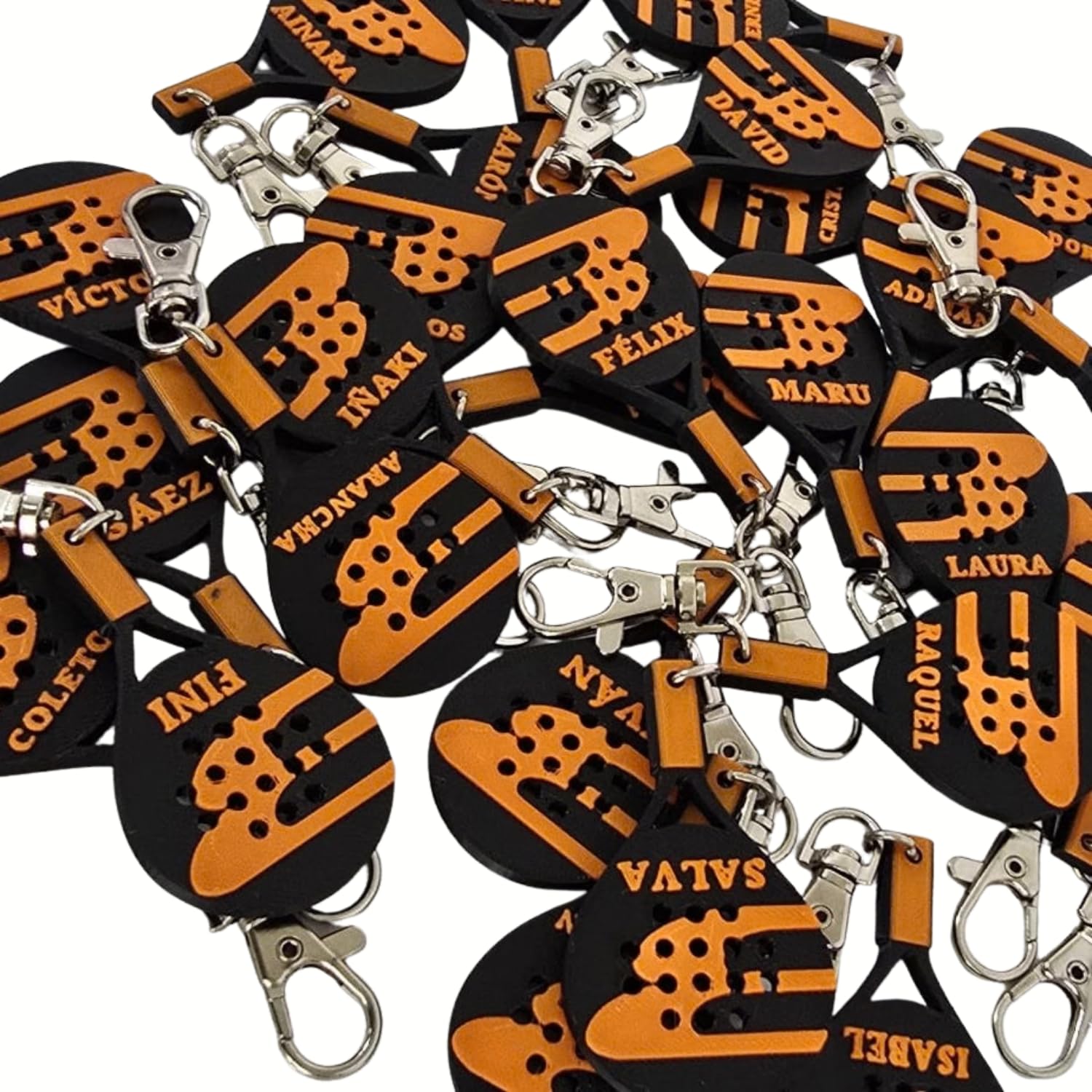 Portachiavi Pádel Personalizzato con Nome - Racchetta da paddle stampata in 3D - Confezione da 5 unità - Regalo ideale per eventi sportivi, per club e atleti. Regali TPMAS