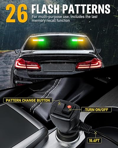 Miniatura 32 de HLauto Barra de luz estroboscópica de emergencia 1002L para asesor de tráfico: luz intermitente de advertencia de seguridad de 40 LED, visera N.° 01