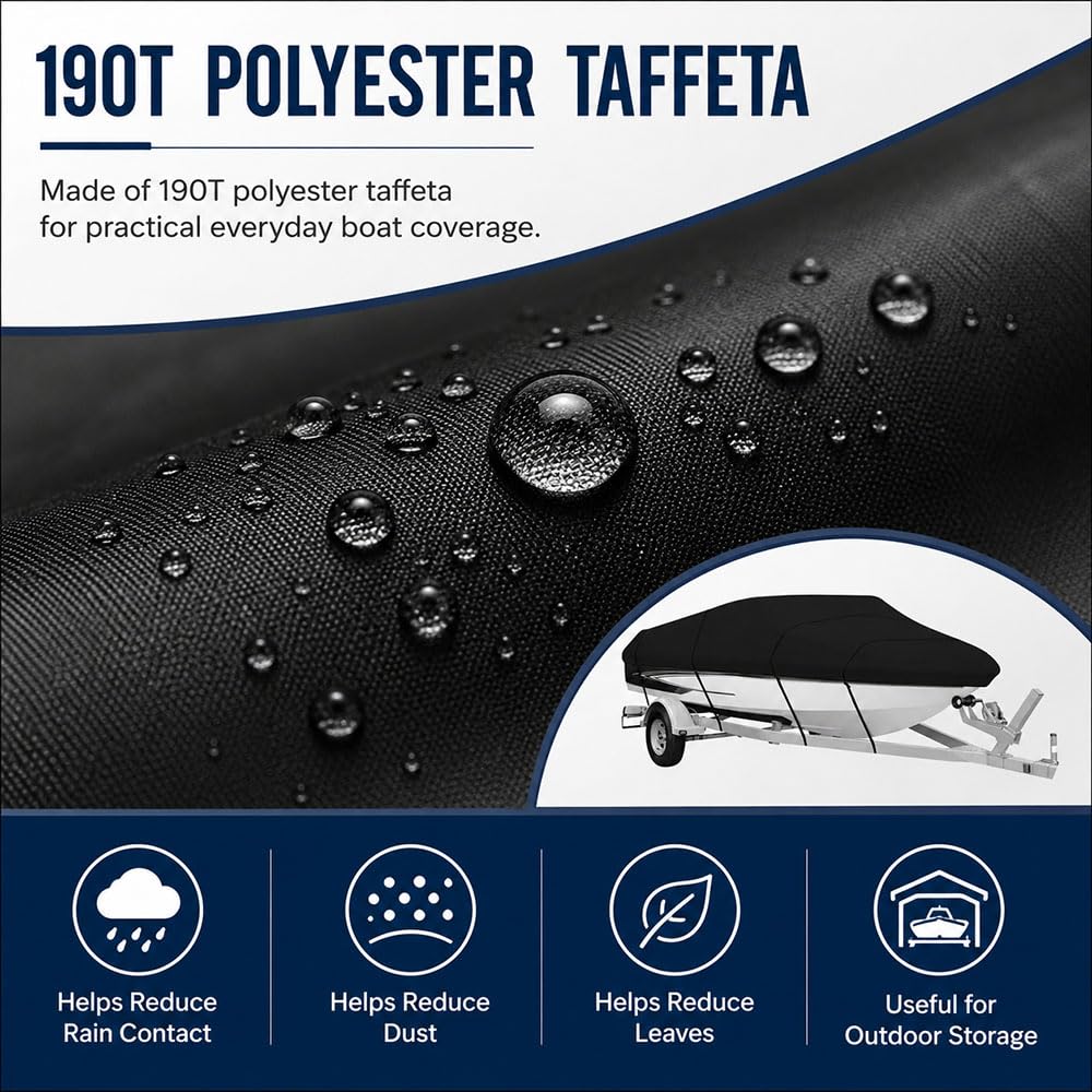 Funda Barco Casco en V Cubierta para Remolque para Correct Craft Ski Nautique | Tafetán de poliéster 190T, cobertura superior para remolque y exterior