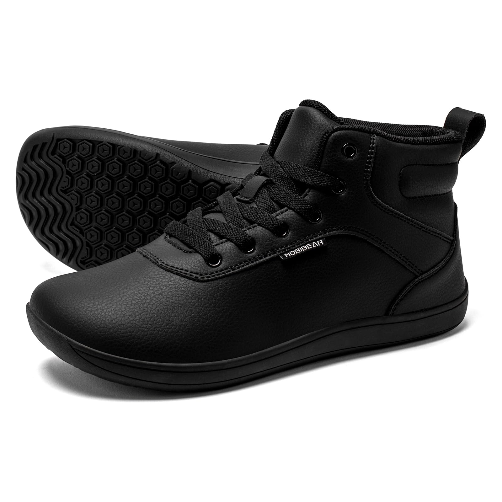 HOBIBEAR Wasserdichte Barfuß-Sneaker High-Top für Damen & Herren | Nullabsatz (Zero Drop) & Zehenfreiheit | Atmungsaktive Knöchelstiefelette