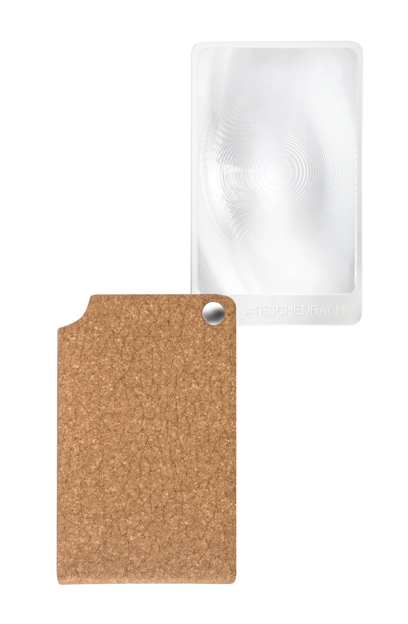 Eschenbach Lente d'ingrandimento tascabile visoPOCKET con ingrandimento 2,5X in formato carta di credito, con custodia in pelle (marrone)