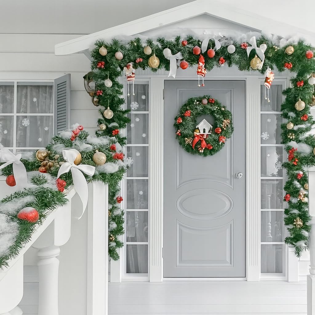 Randaco 5M Ghirlanda Natalizia, Ghirlanda Di Abete Decorazione Natalizia Bellissime Lampade Decorazione Natalizia Per Scale Pareti Porte 79256380