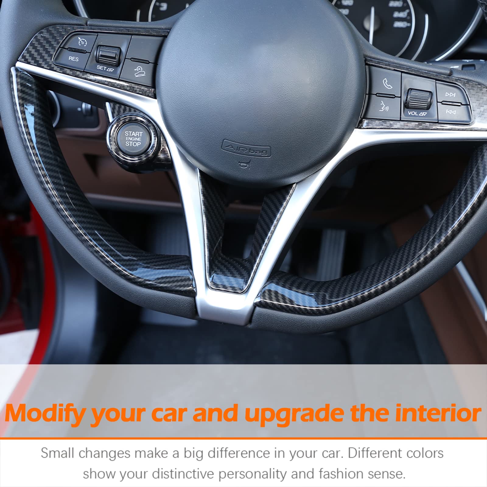 Cornice Volante In ABS Stile Carbonio Per Alfa Romeo Giulia E Stelvio 2017-2019 - Foto 11