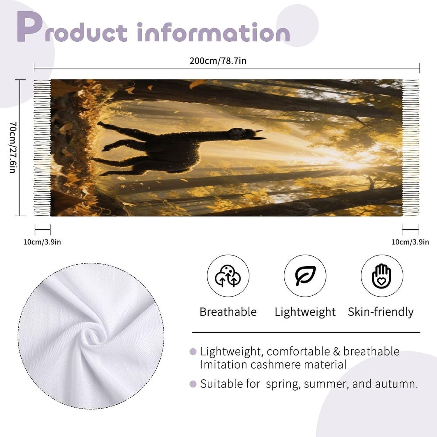 Wonderful Forest Scarf for Women Men Classic Fashion Blanket Scarves Soft Cashmere Feel Scarf Cold Weather Warm Long Shawl Winter Large Scarves Classic Blanket Scarfs Thick