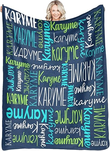 Miniatura 16 de Mantas personalizadas con nombres, regalos para bebés, niñas y niños, manta personalizada de vellón suave y sherpa con nombre para niños y adultos,
