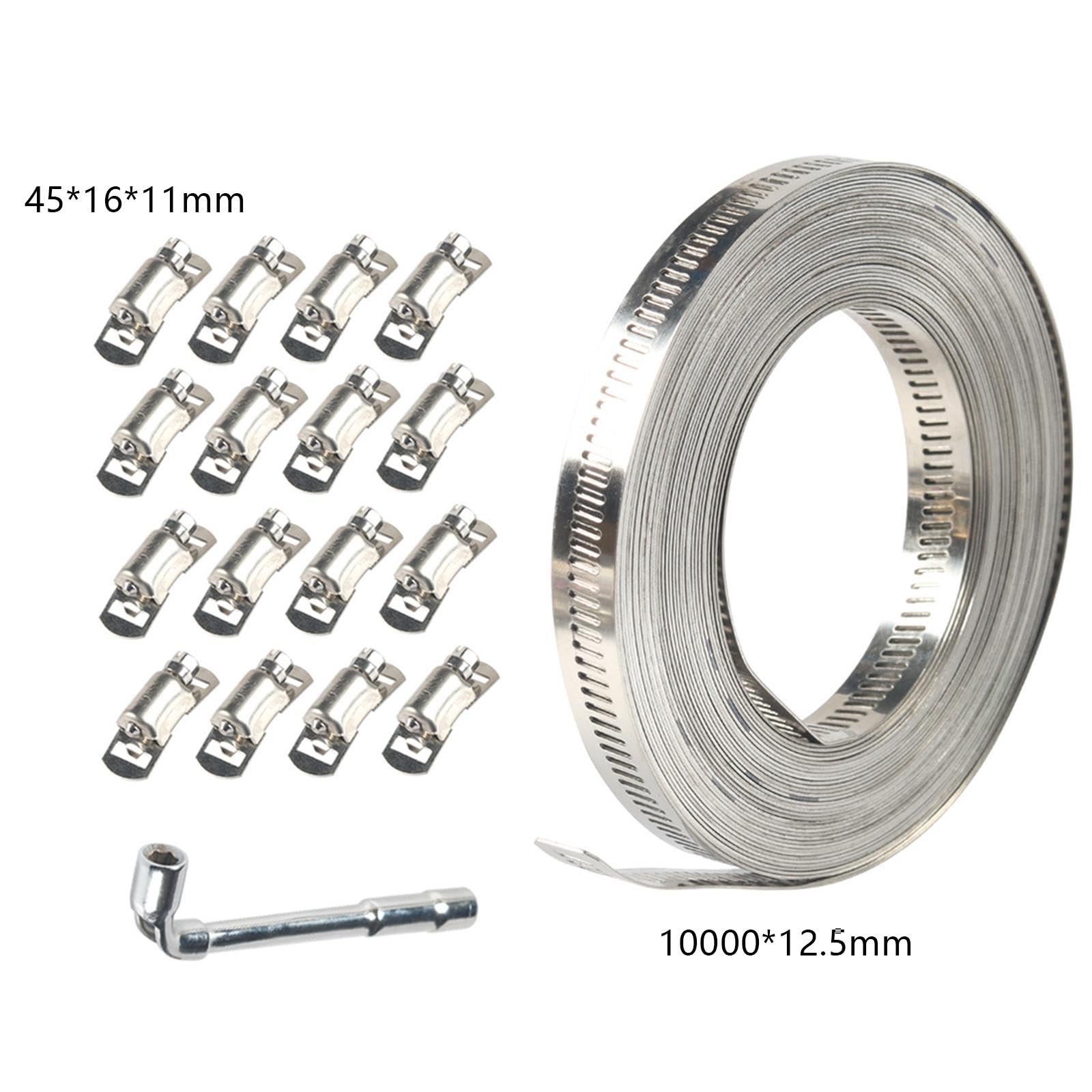 Ślimak węża ze stali nierdzewnej 304 10 m z 16 łącznikami 45 x 16 x 11 mm
