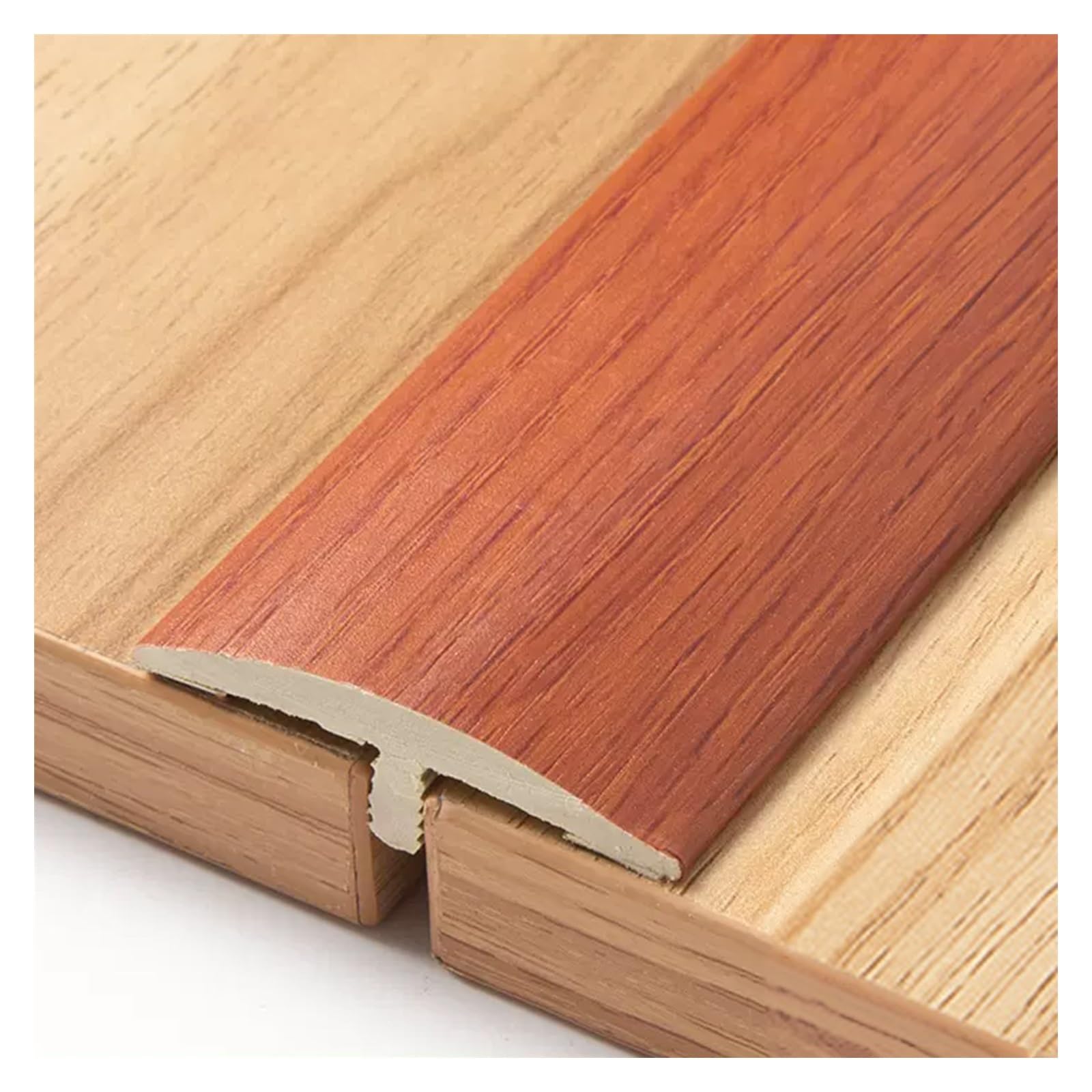 2.9/5.9/8.8 Ft PVC T Molding Floor Transition Strips Self Adhesive Floor Edge Trim Flat Divider Strip for Joining Flooring Gaps of Laminate Planks Tile(Mahogany,90cm/2.9ft)