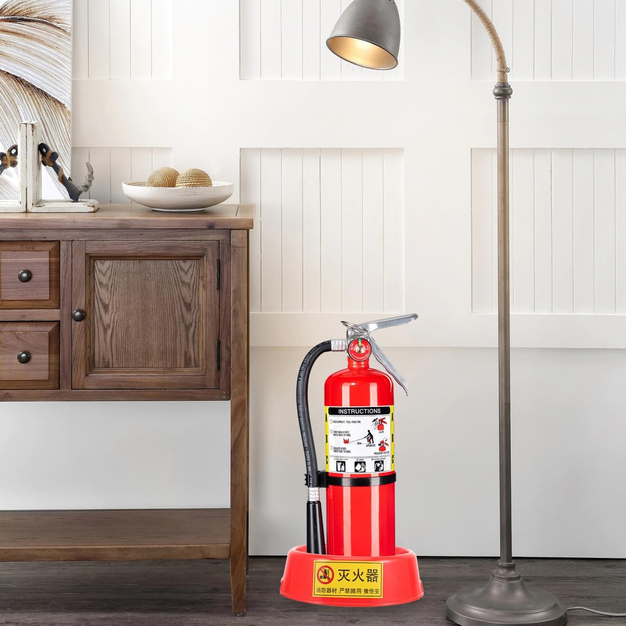 Luxshiny Fire Extinguisher Stand Floor Bracket Plastic Base for Extinguishers Easy Installation Portable Holder for Home Office Safety