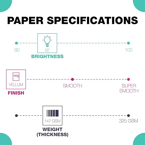 Vista 3 de Springhill Papel de cartulina de color azul de 8.5 x 11 pulgadas, 67 libras Vellum Bristol, 147 gsm, 250 hojas (1 resma) - Cartulina ligera de alta