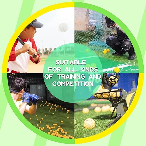 Miniatura 3 de Paquete de 12 pelotas de béisbol con hoyuelos para máquina de lanzar, pelotas de práctica para golpear y lanzar, pelotas de béisbol de goma para