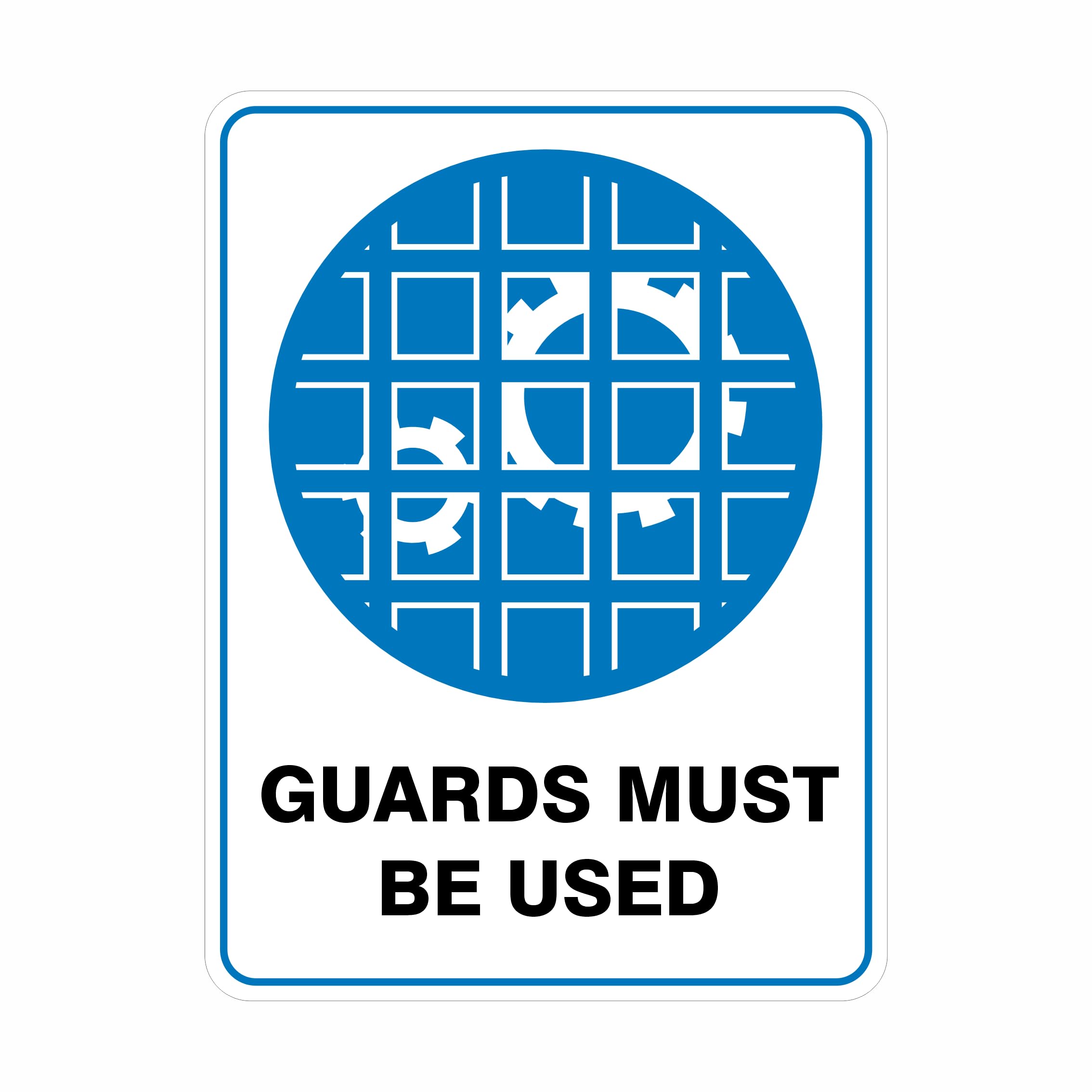 Guards Must Be Used Mandatory Signs Metal Tin Sign 8 x 12 inch for Industrial & Commercial
