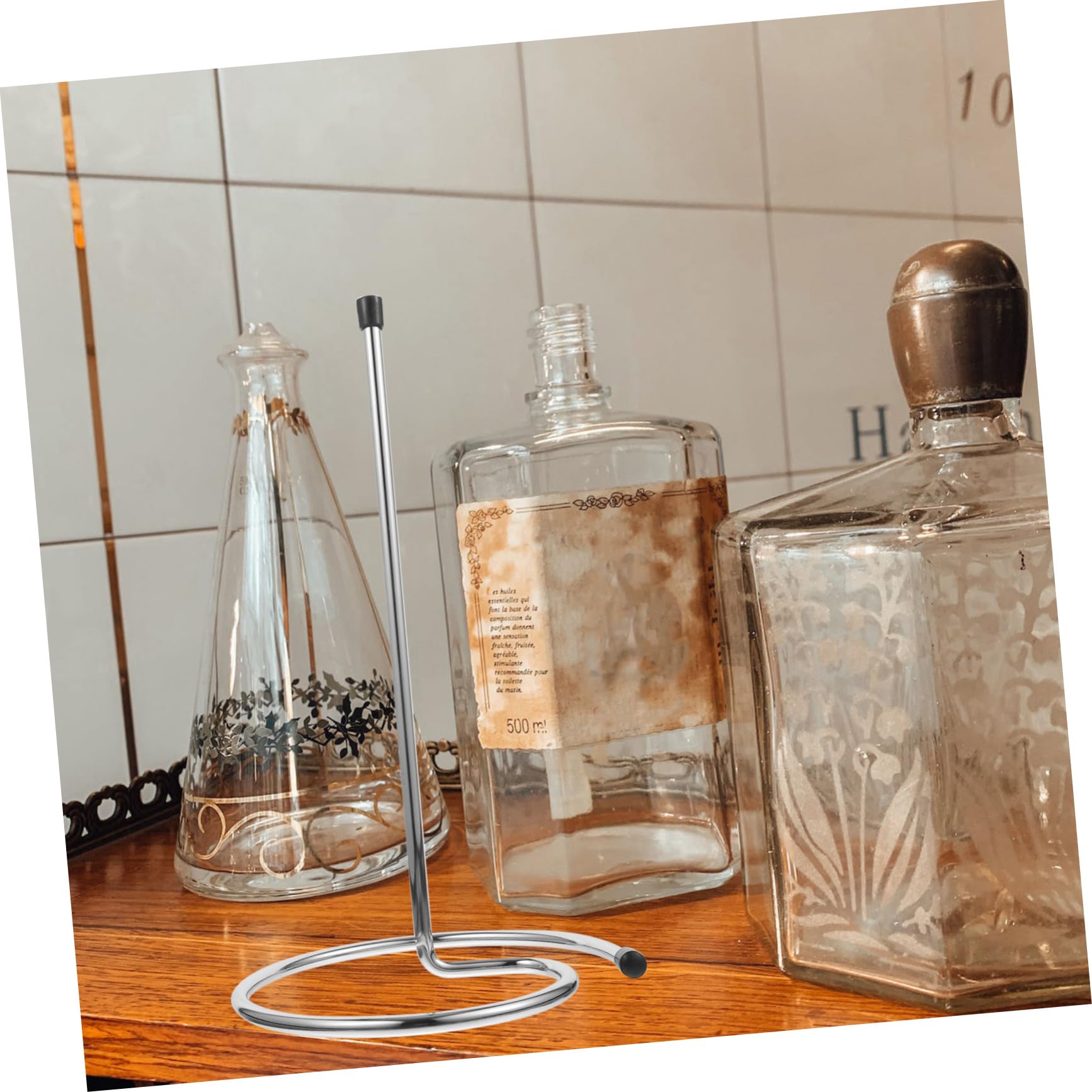 OUNONA Égouttoir à Carafe à Vin Support Séchage Rapide en Acier Inoxydable Argenté 2pcs pour Maison et Restaurants