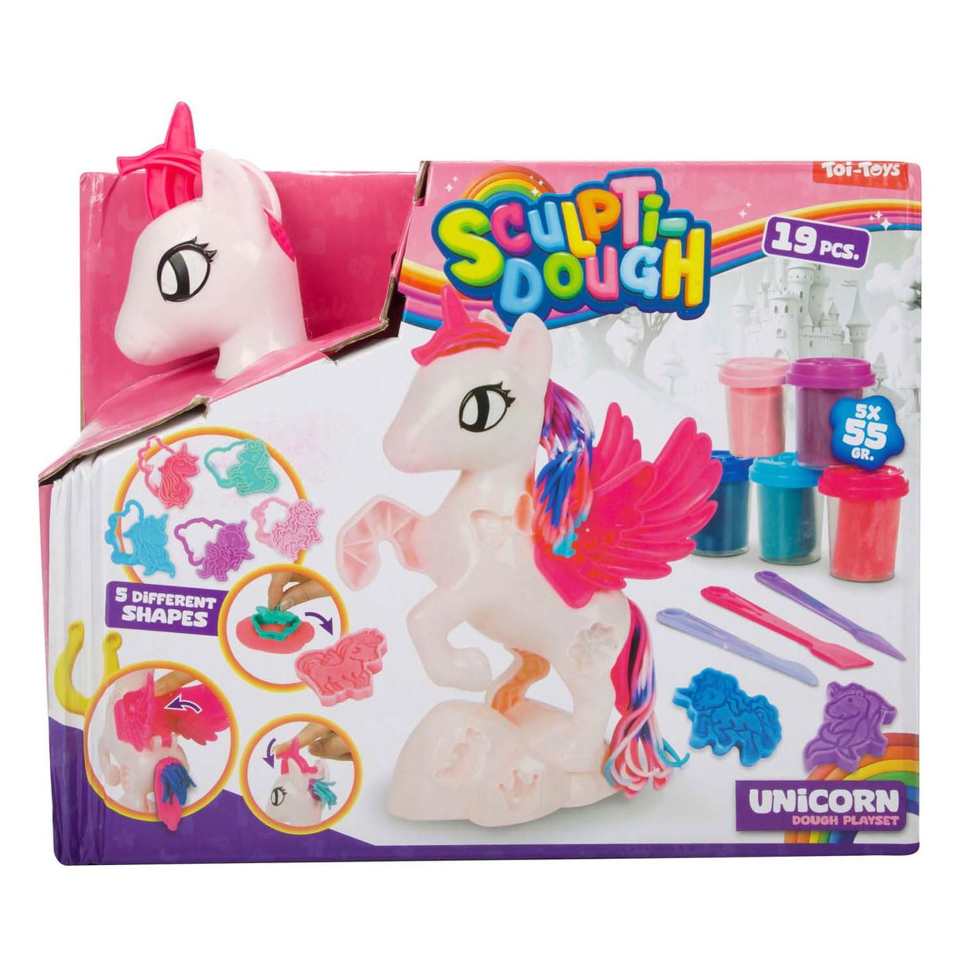 Kleiset Unicornio Sculptidough para tardes de manualidades en familia con 5 piezas 4