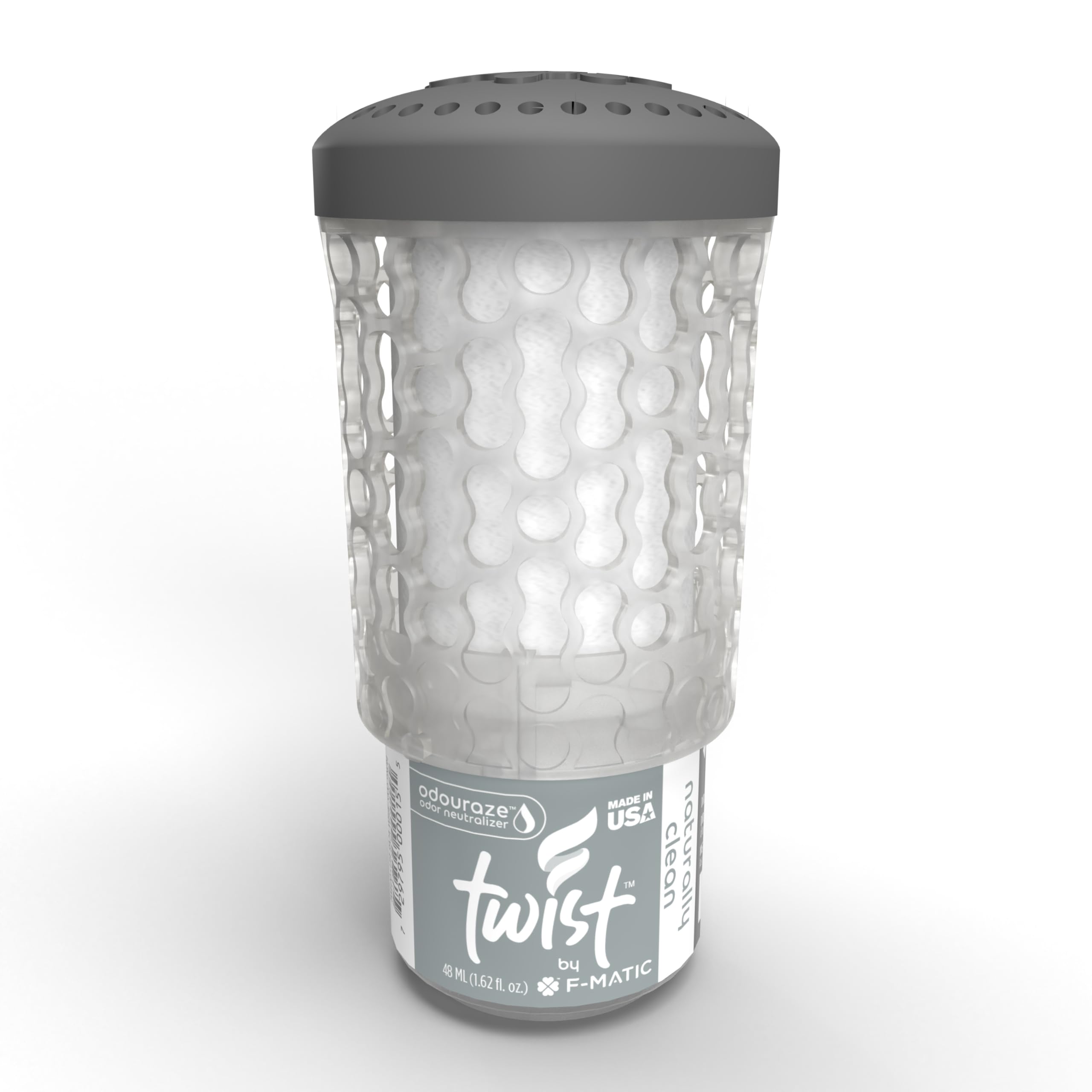 F-Matic Twist Air Freshener Refill, Naturally Clean, Premium Fragrance, Odor Counteractant, Spill Resistant, No Batteries, Eco-Friendly, Recyclable, Lasts 60 Days, Pack of 6